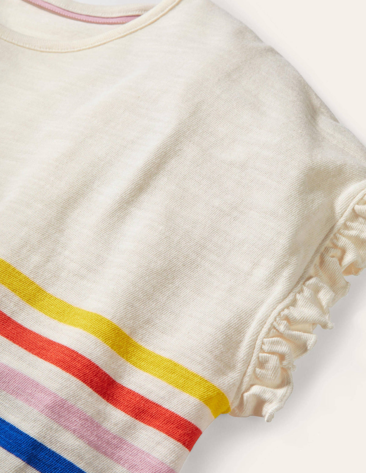 Faye Jersey T-shirt Dress-Ivory, Multi Stripe - Image 6