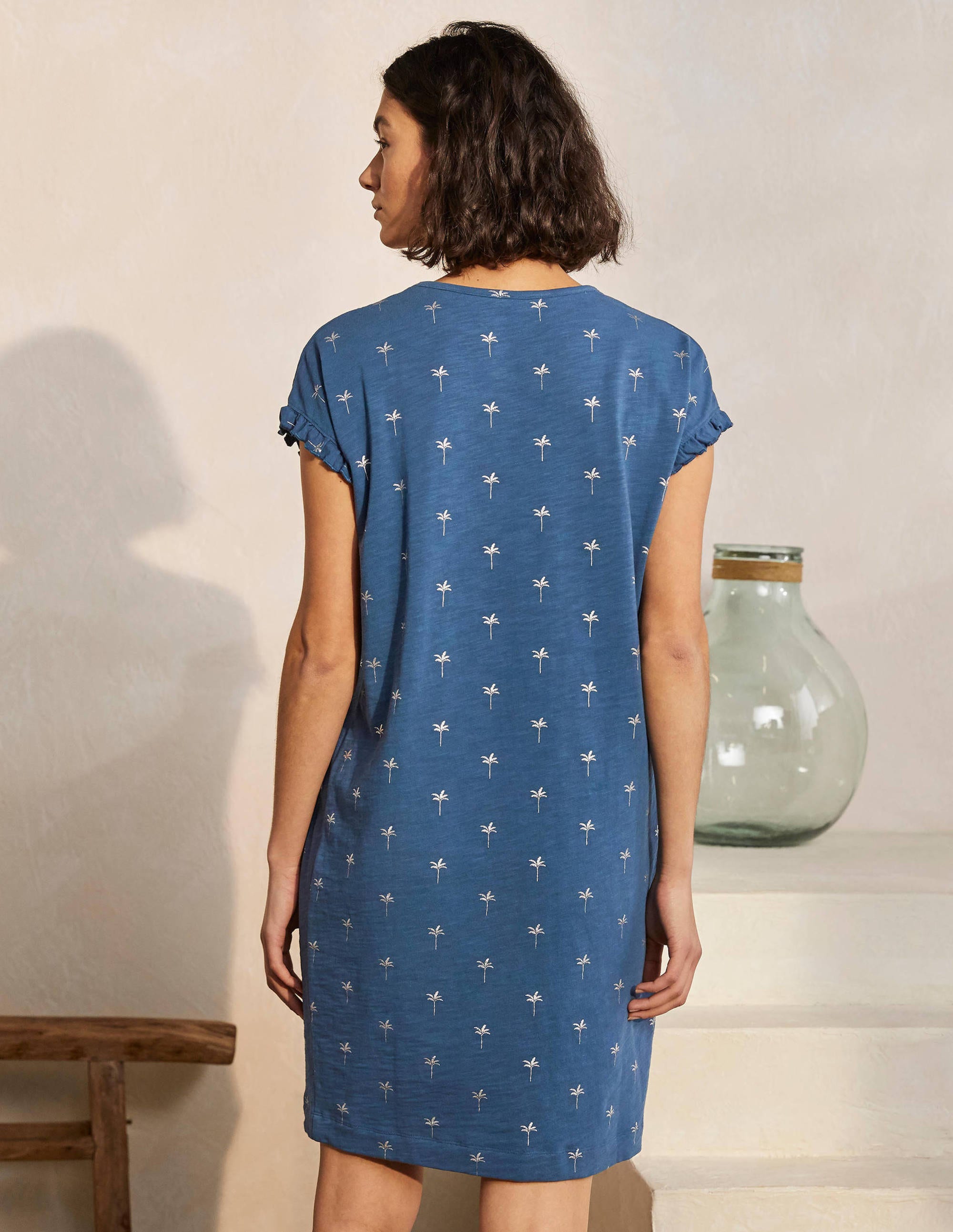Faye Jersey T-shirt Dress-Aircraft, Rainforest Stamp - Image 3