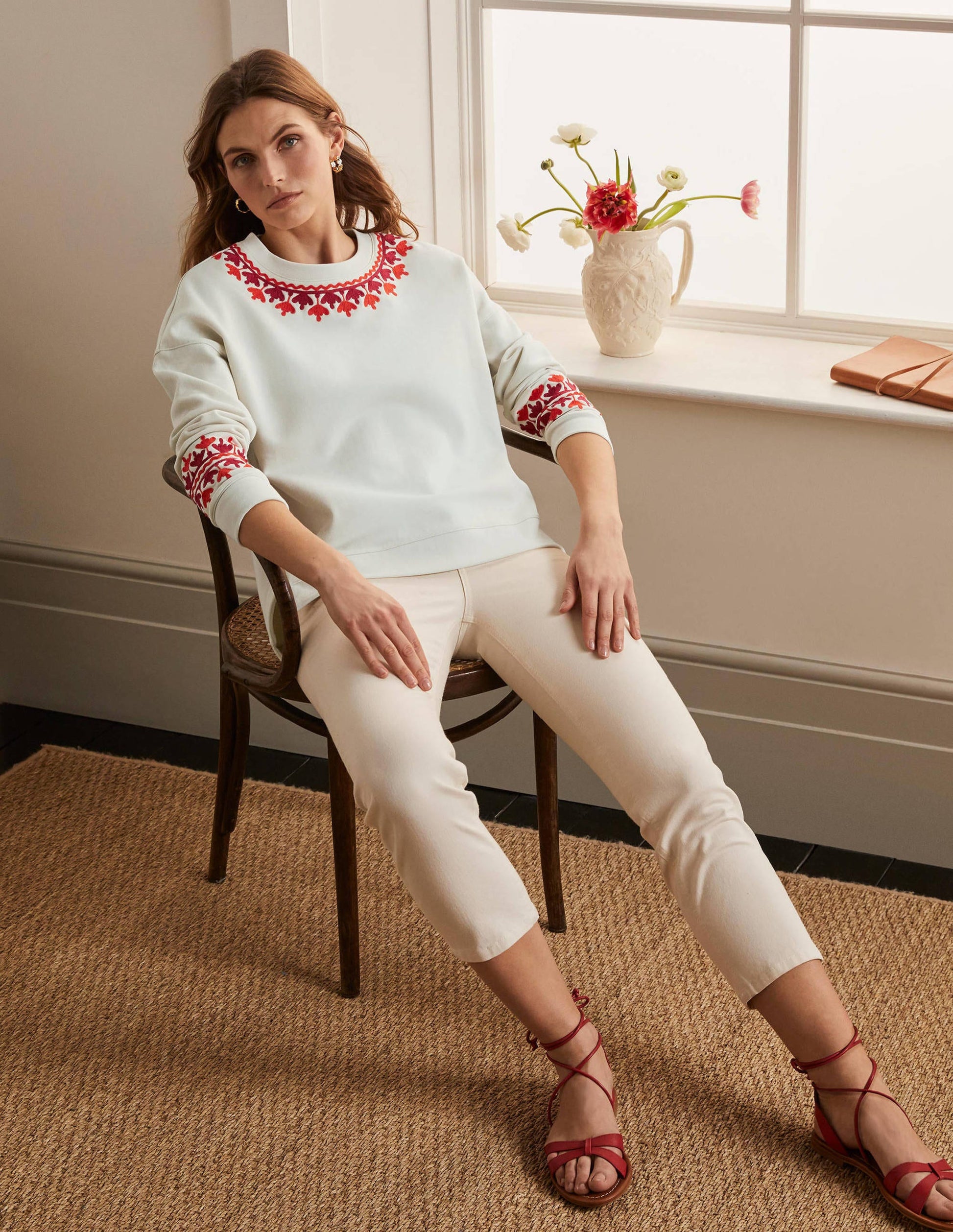 Interest Sweatshirt-Ivory, Embroidered-2