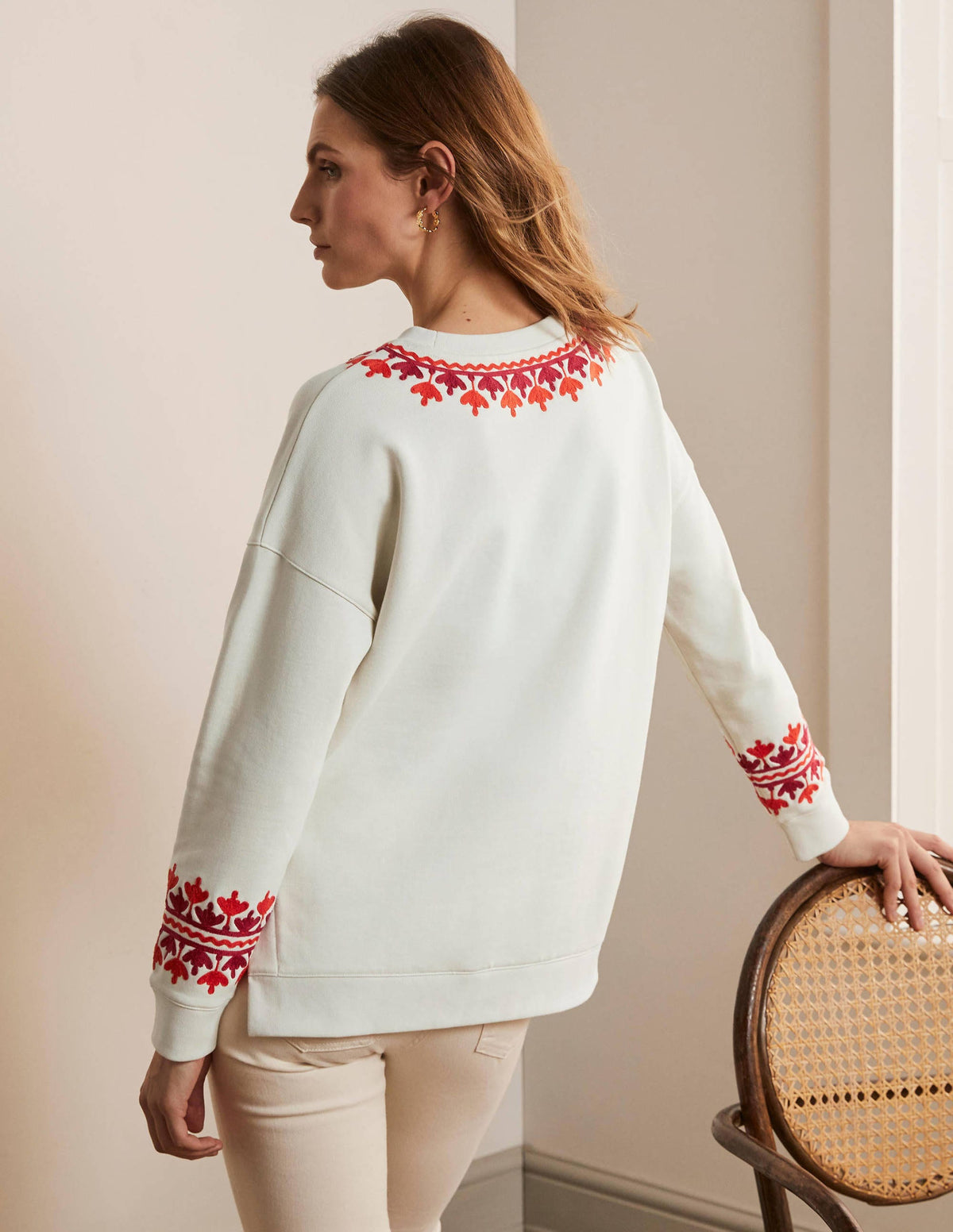 Interest Sweatshirt-Ivory, Embroidered-3