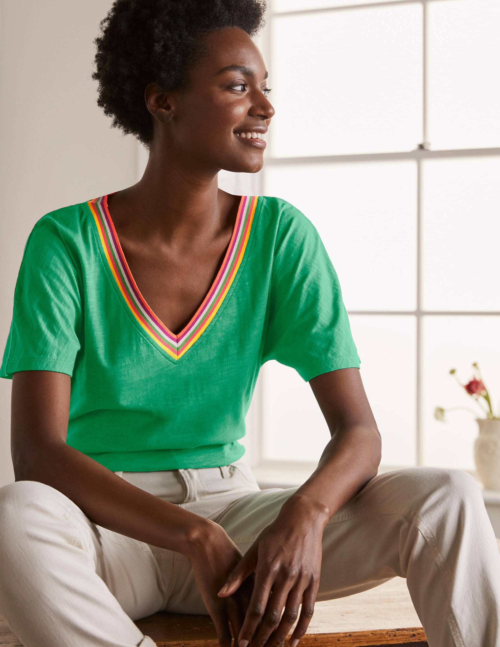 Beatrice Jersey Top-Leafy Green - Image 1