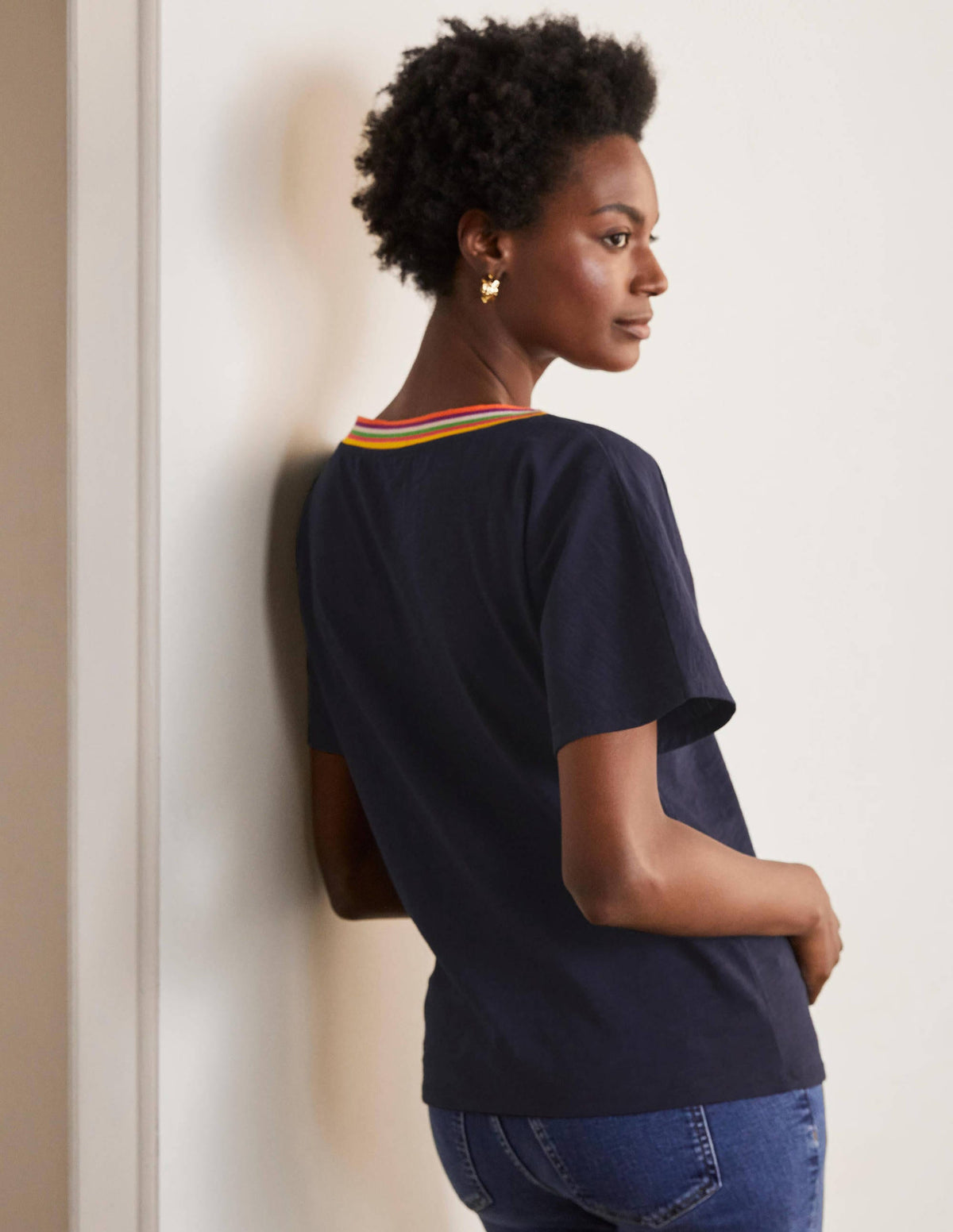 Beatrice Jersey Top-Navy - Image 3