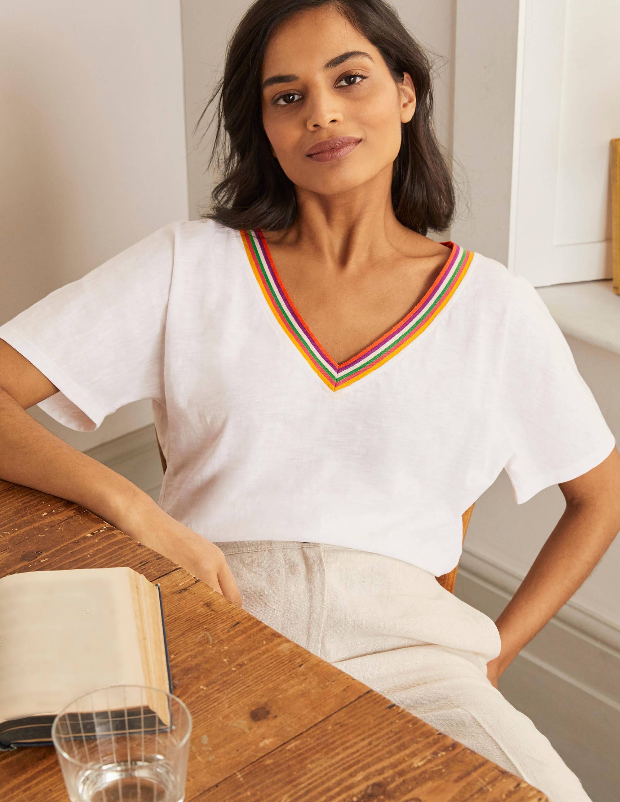 Beatrice Jersey Top-White - Image 1