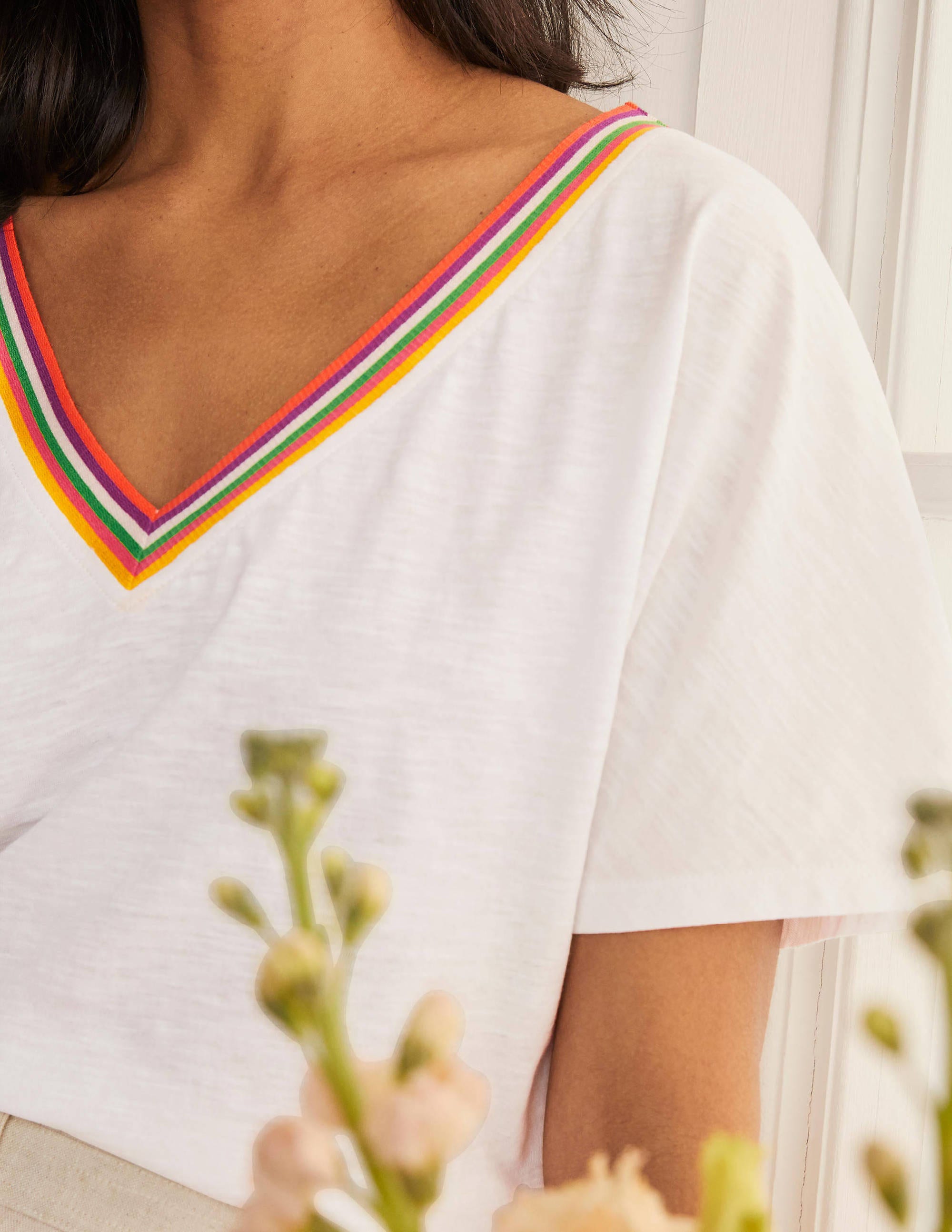 Beatrice Jersey Top-White - Image 4
