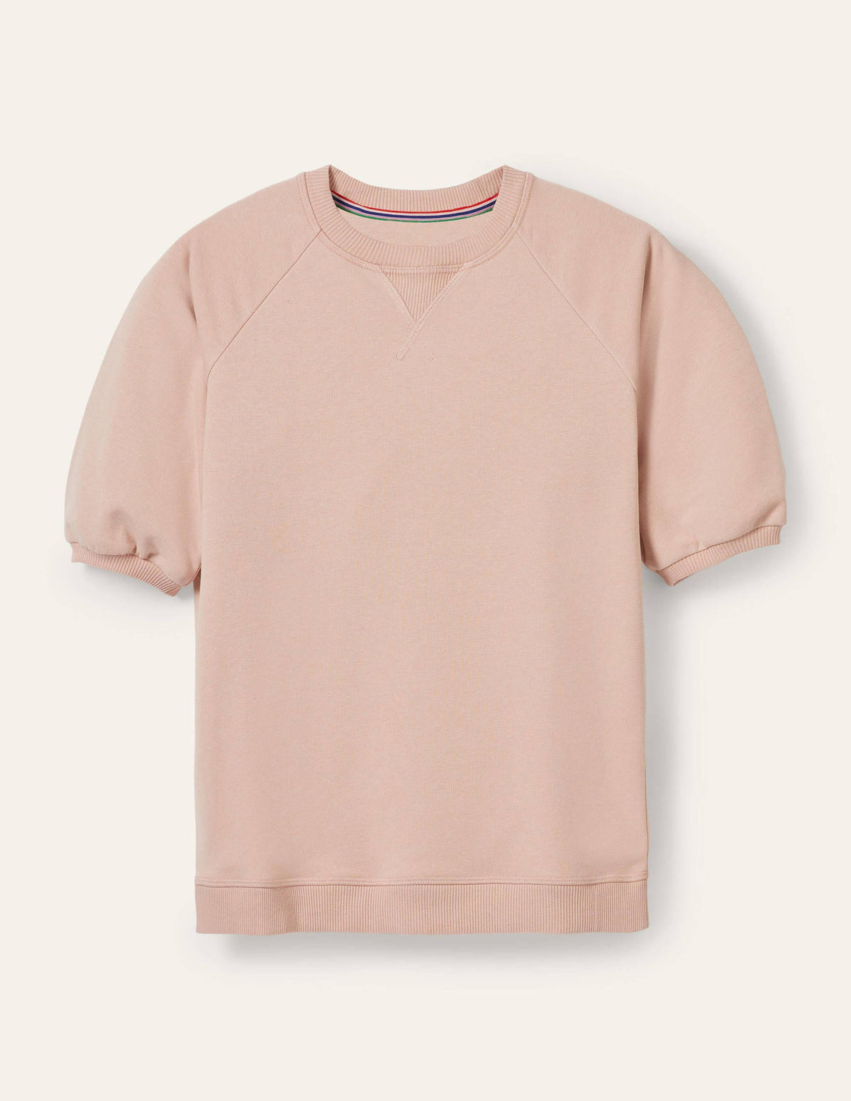 Short Puff Sleeve Sweatshirt-Milkshake - Image 5