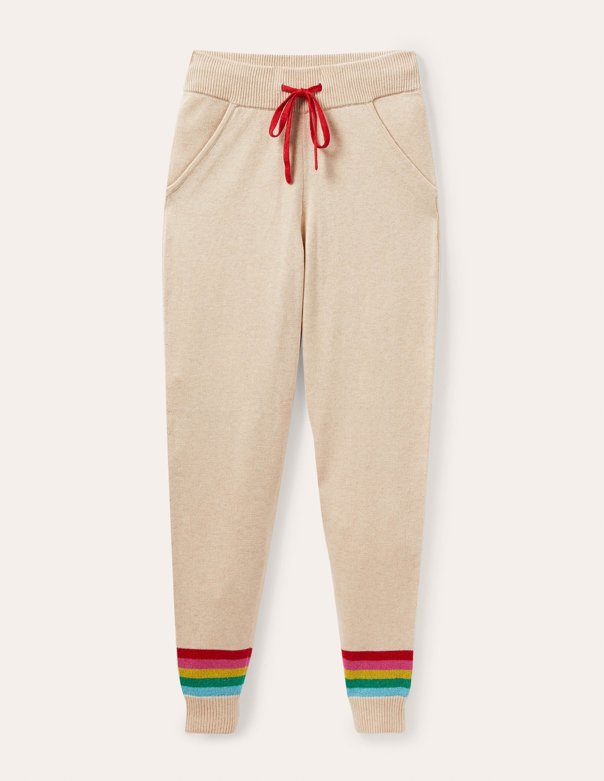 Morton Knitted Joggers-Oatmeal Melange - Image 5