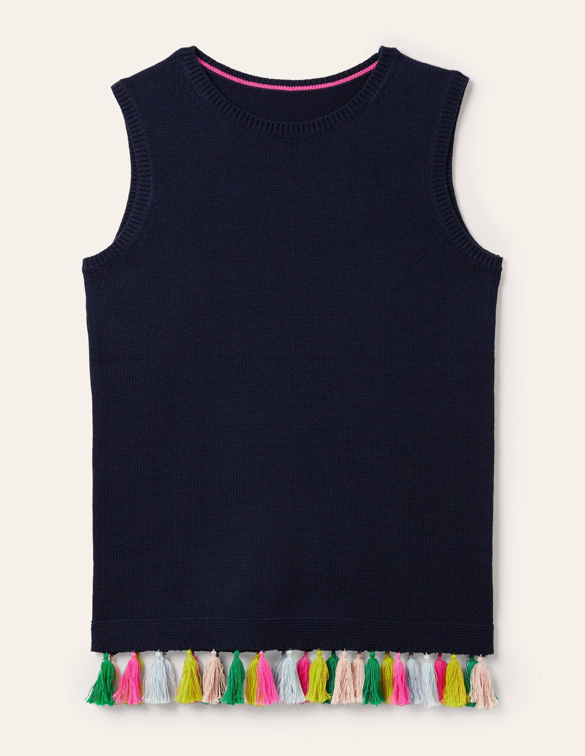 Avington Cotton Tassel Tank-Navy-5