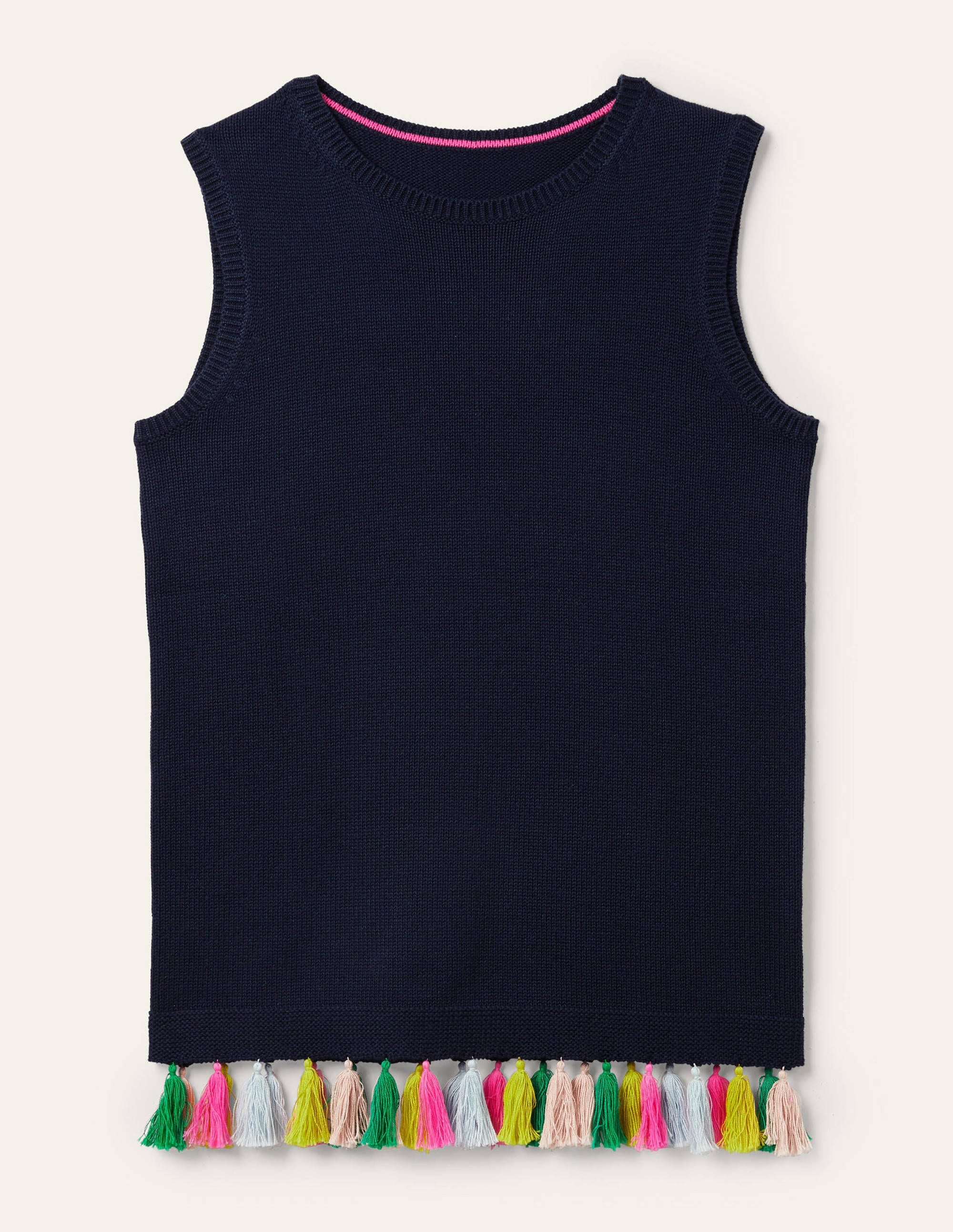 Avington Cotton Tassel Tank-Navy - Image 5