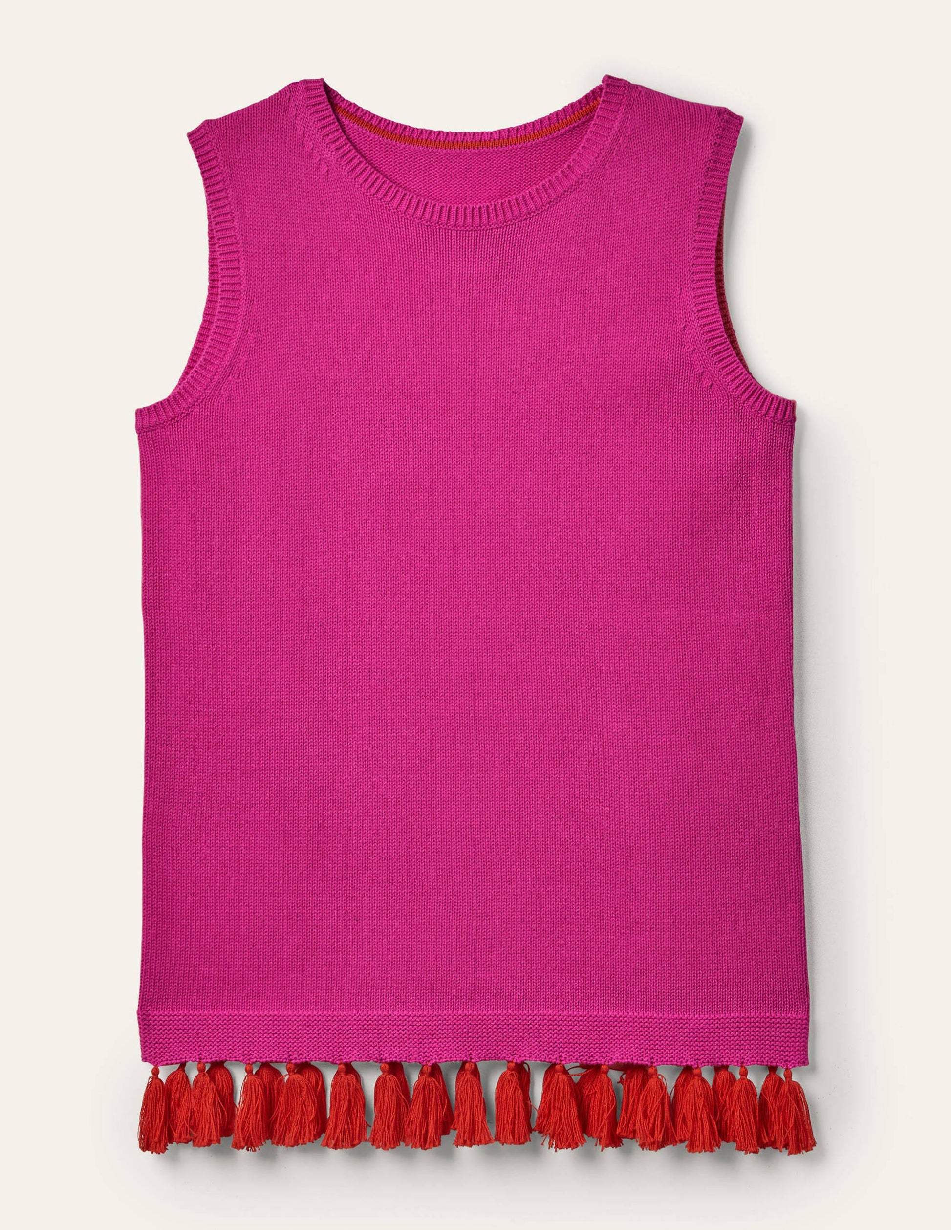 Avington Cotton Tassel Tank-Pop Pansy-5
