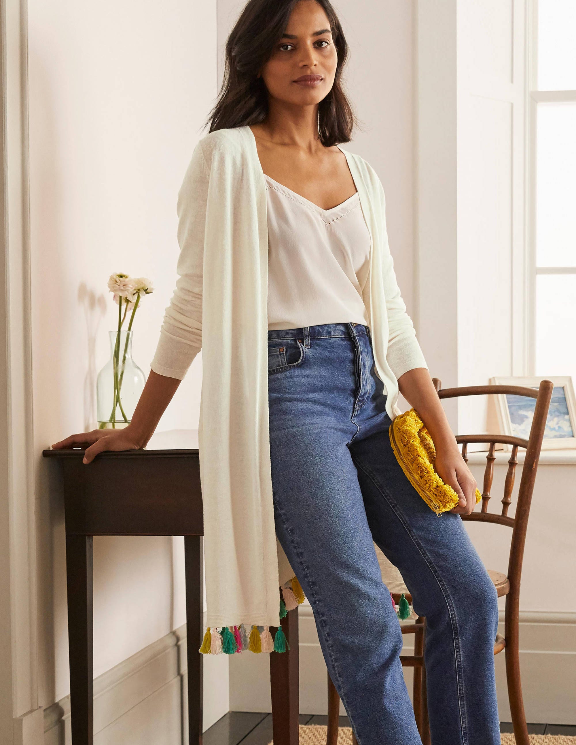 Elsdon Tassel Cardigan-Ivory - Image 1