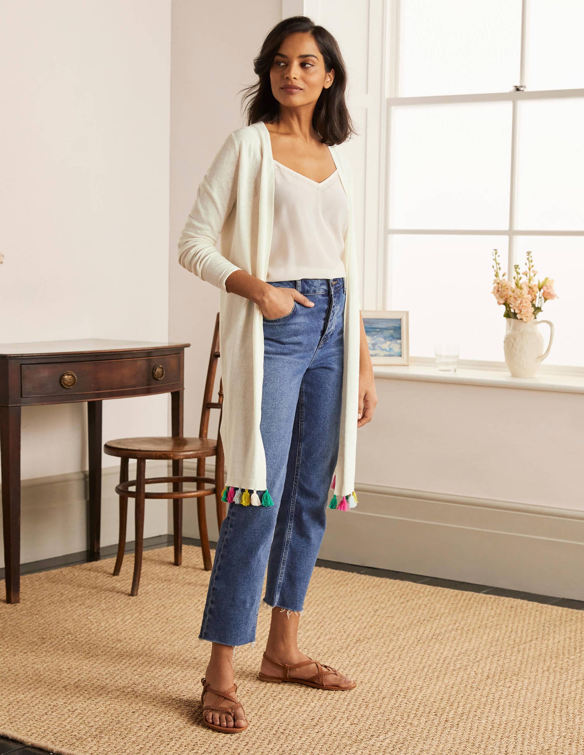 Elsdon Tassel Cardigan-Ivory - Image 2