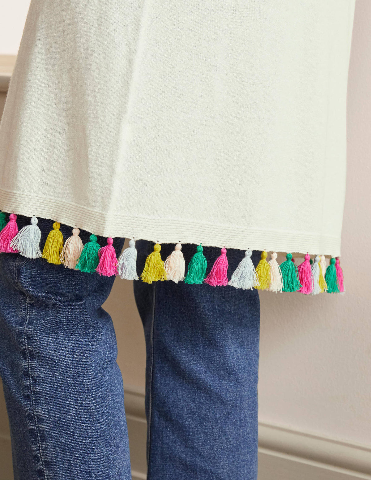 Elsdon Tassel Cardigan-Ivory - Image 4