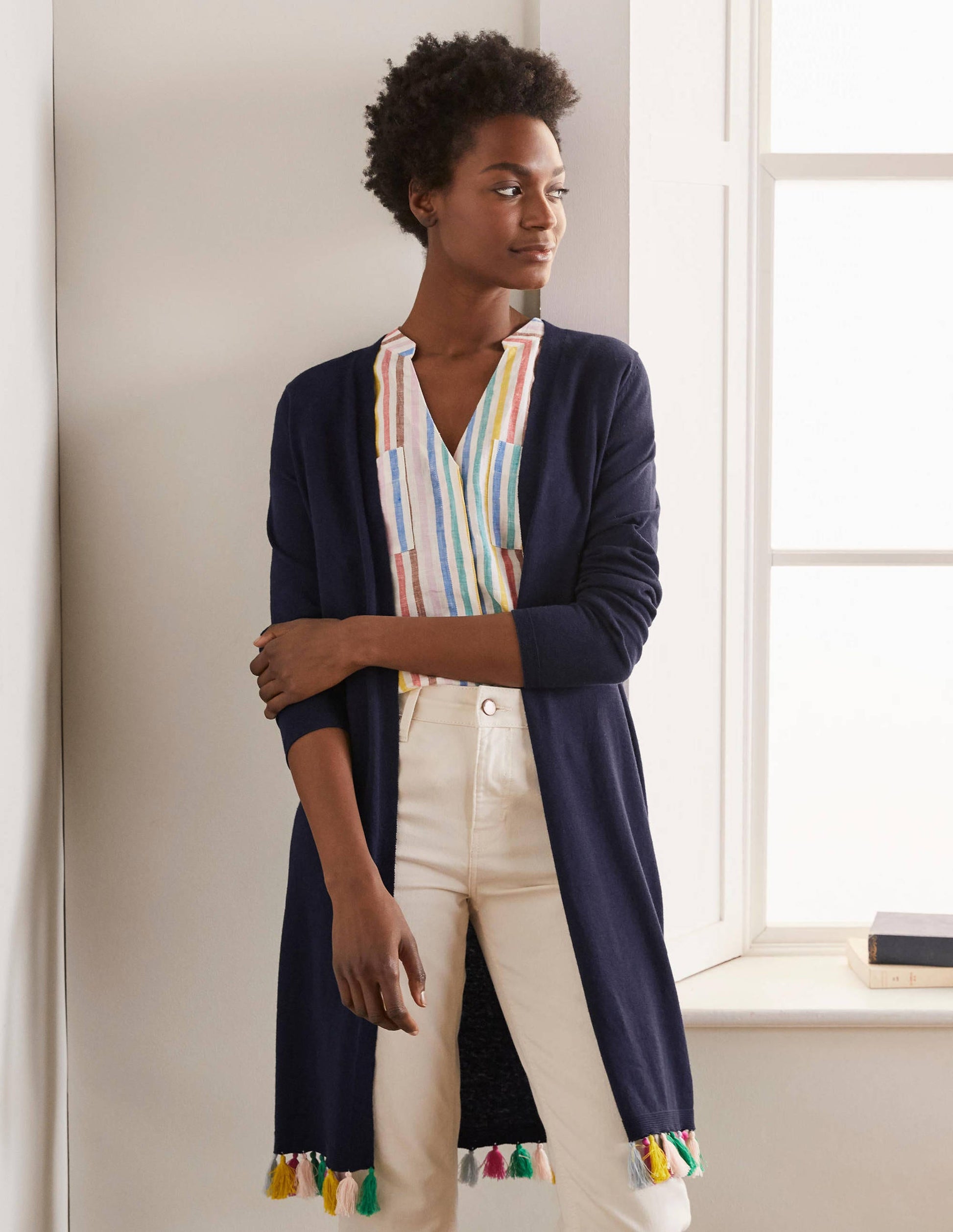 Elsdon Tassel Cardigan-Navy-1