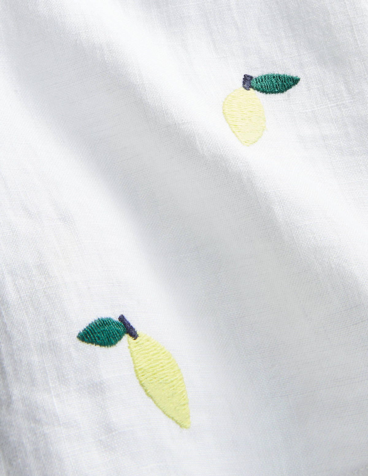 Hornsea Linen Shorts-White with Lemons - Image 7
