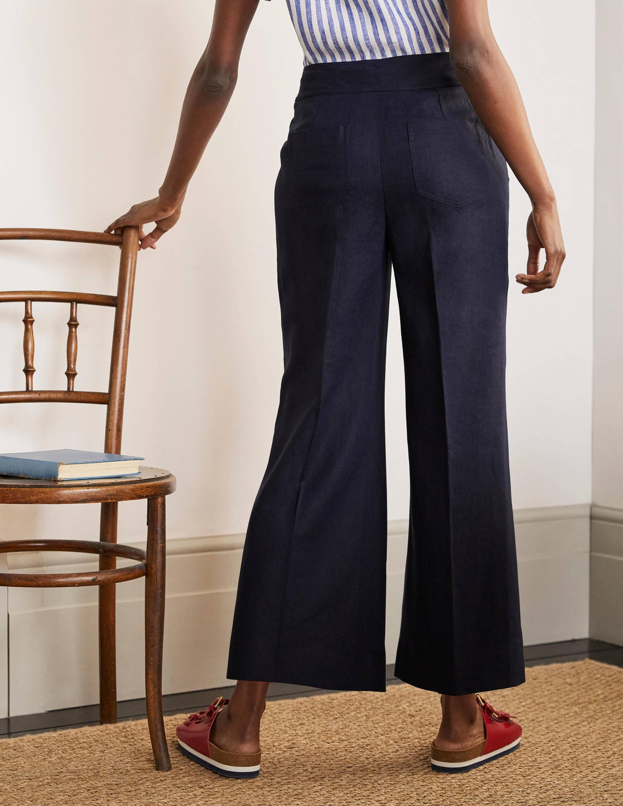 Cornwall Linen Pants-Navy - Image 2