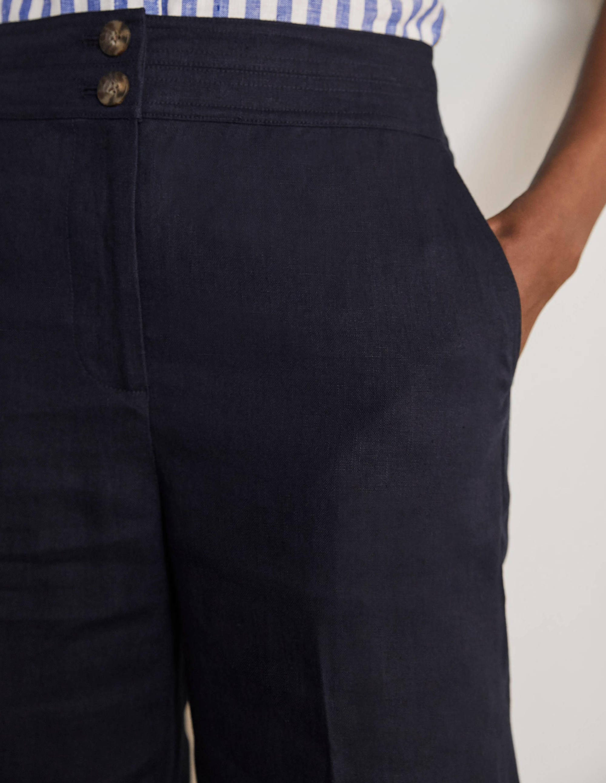 Cornwall Linen Pants-Navy - Image 3