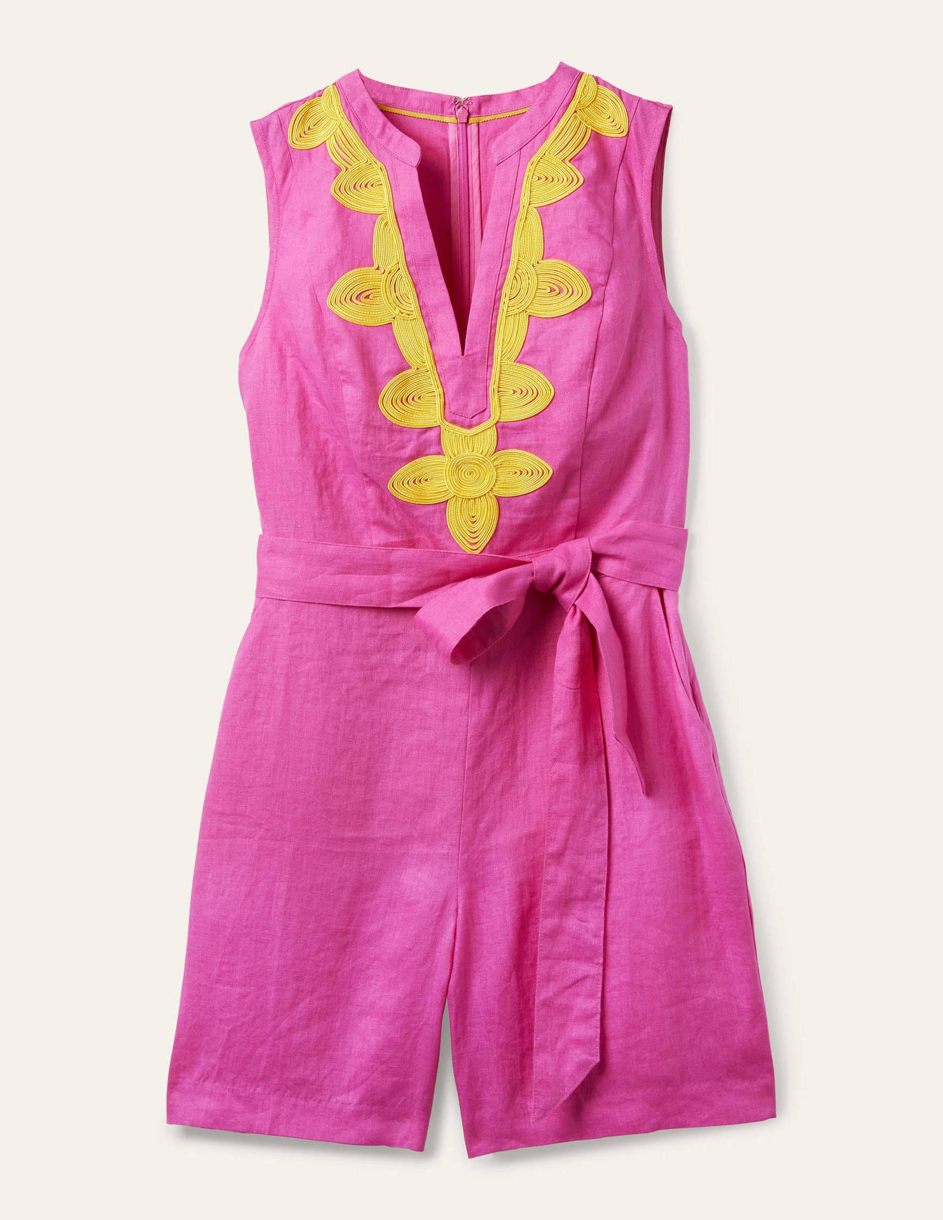 Bella Embroidered Romper-Pop Pansy/Daffodil-7