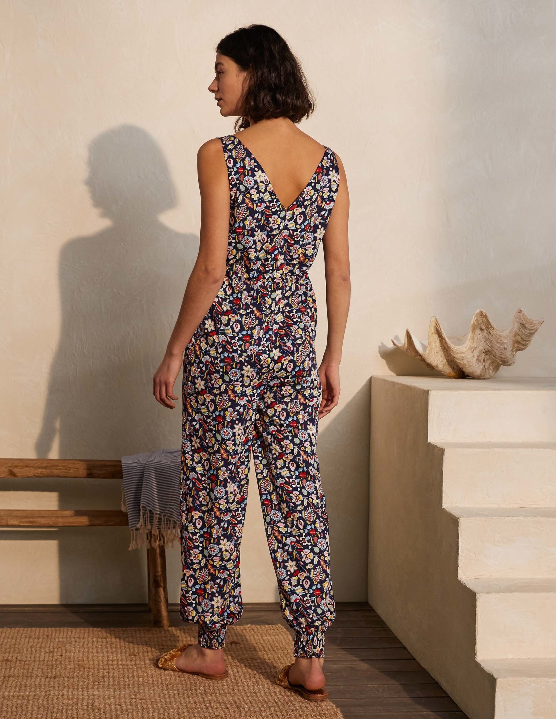Cecilia Jumpsuit-Navy, Kaleidoscopic Floral-2