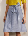 Tie Waist Slouchy Skirt-Chambray