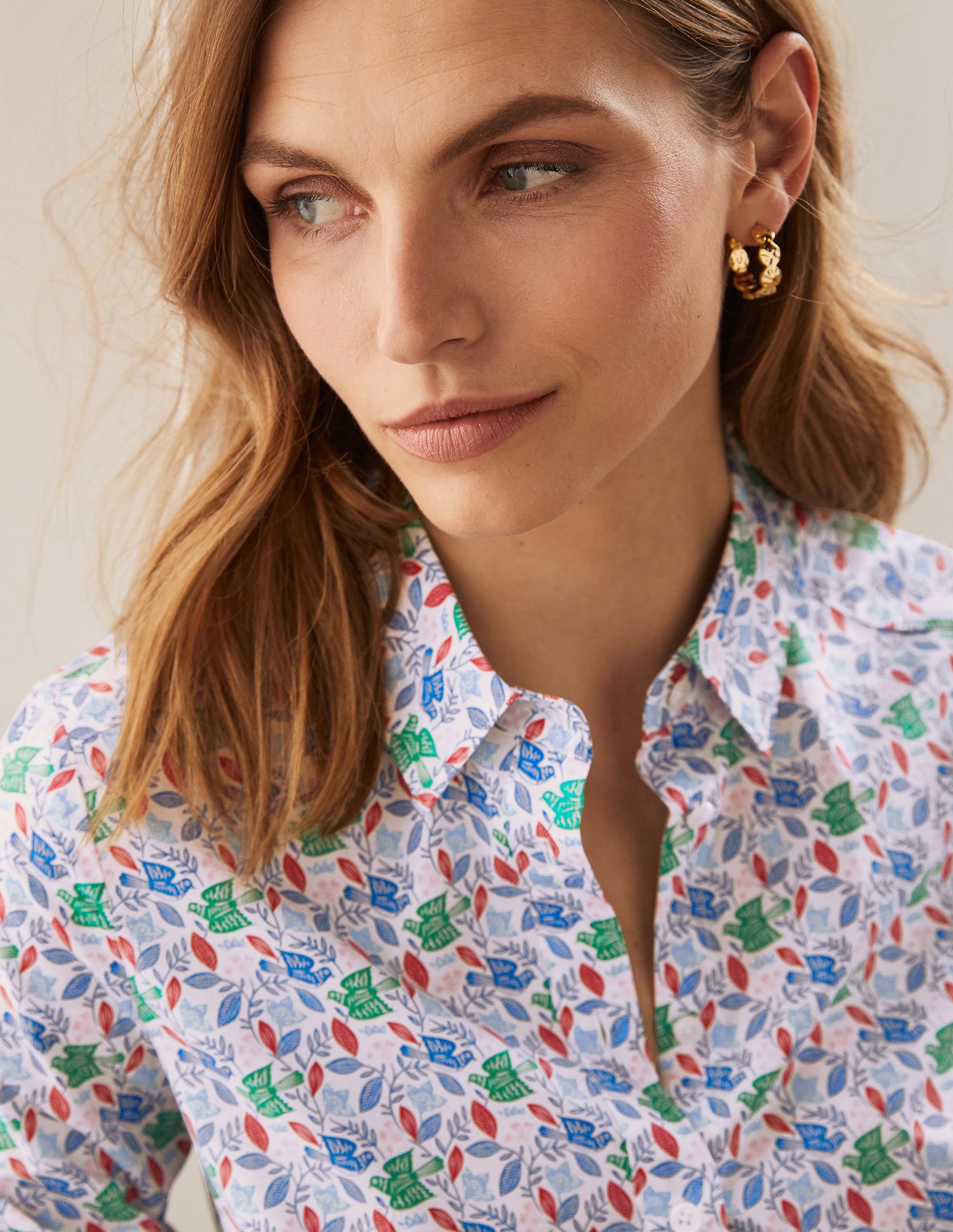 Modern Classic Shirt-Ivory, Meadow Flight - Image 3