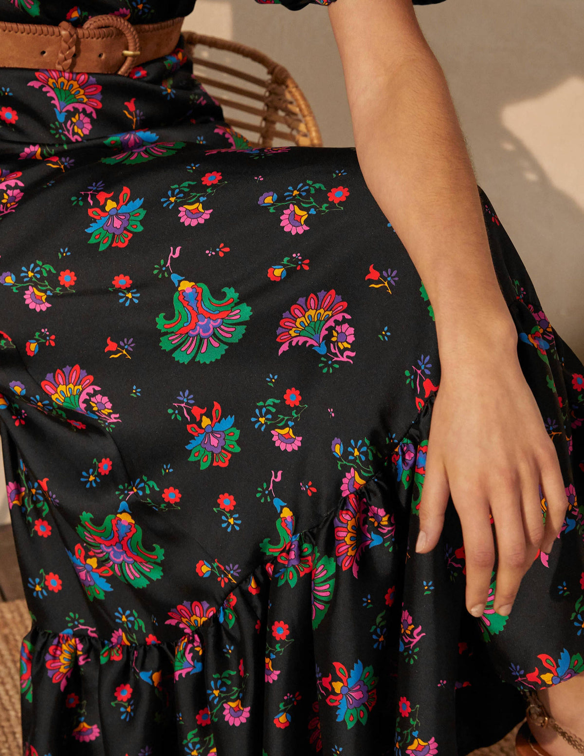 Tillie Maxi Dress-Black, Opulent Posy-1