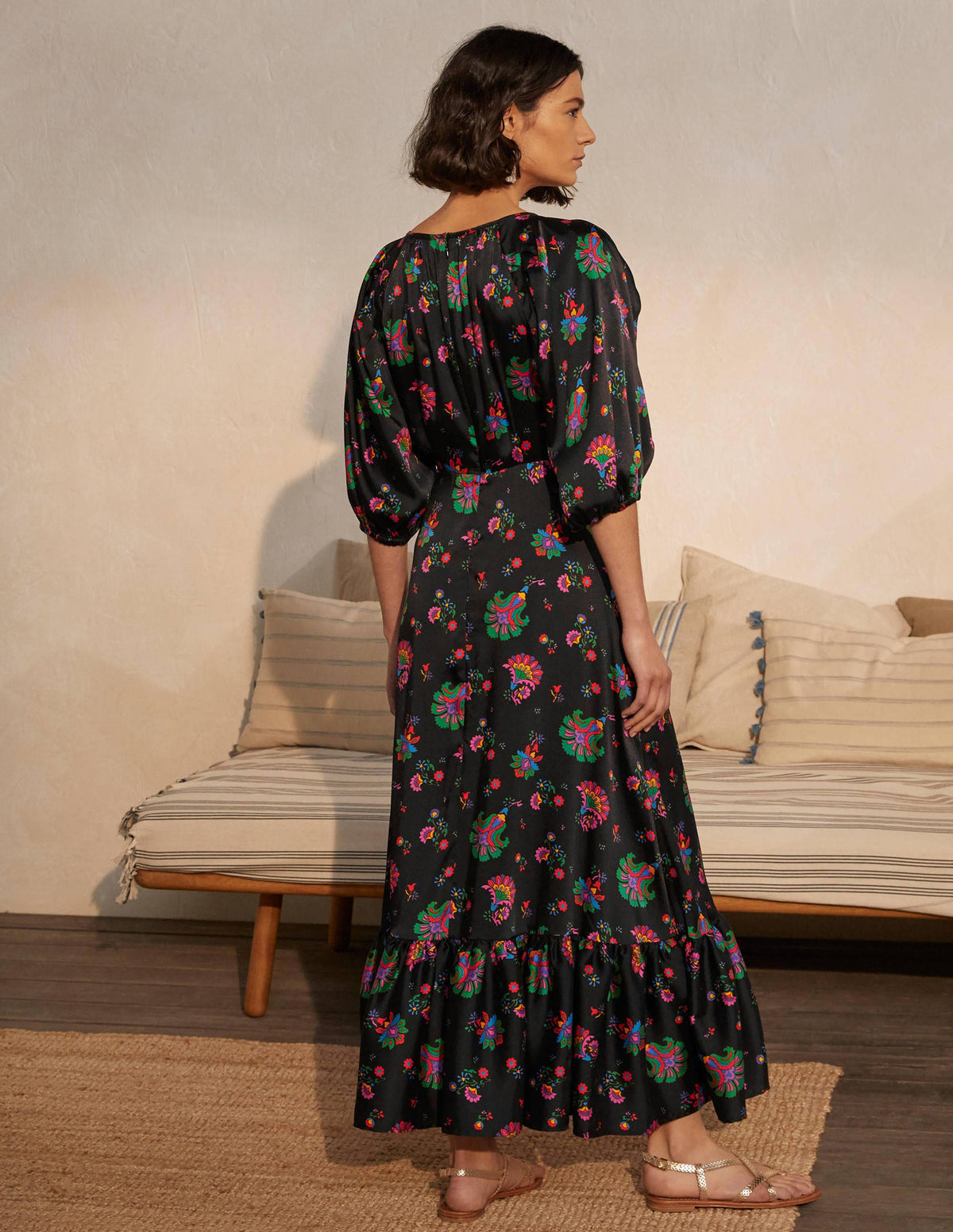 Tillie Maxi Dress-Black, Opulent Posy - Image 2