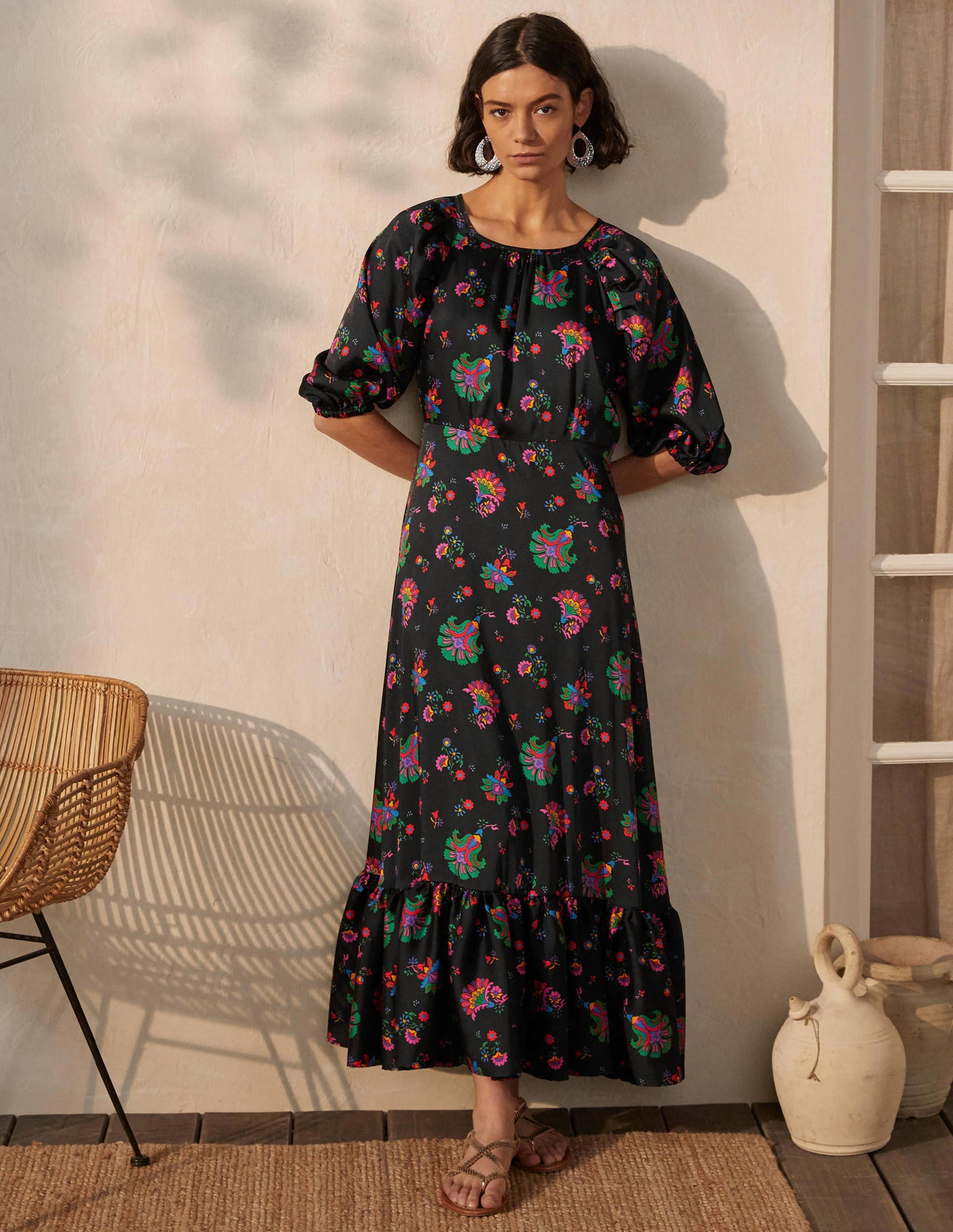 Tillie Maxi Dress-Black, Opulent Posy-3