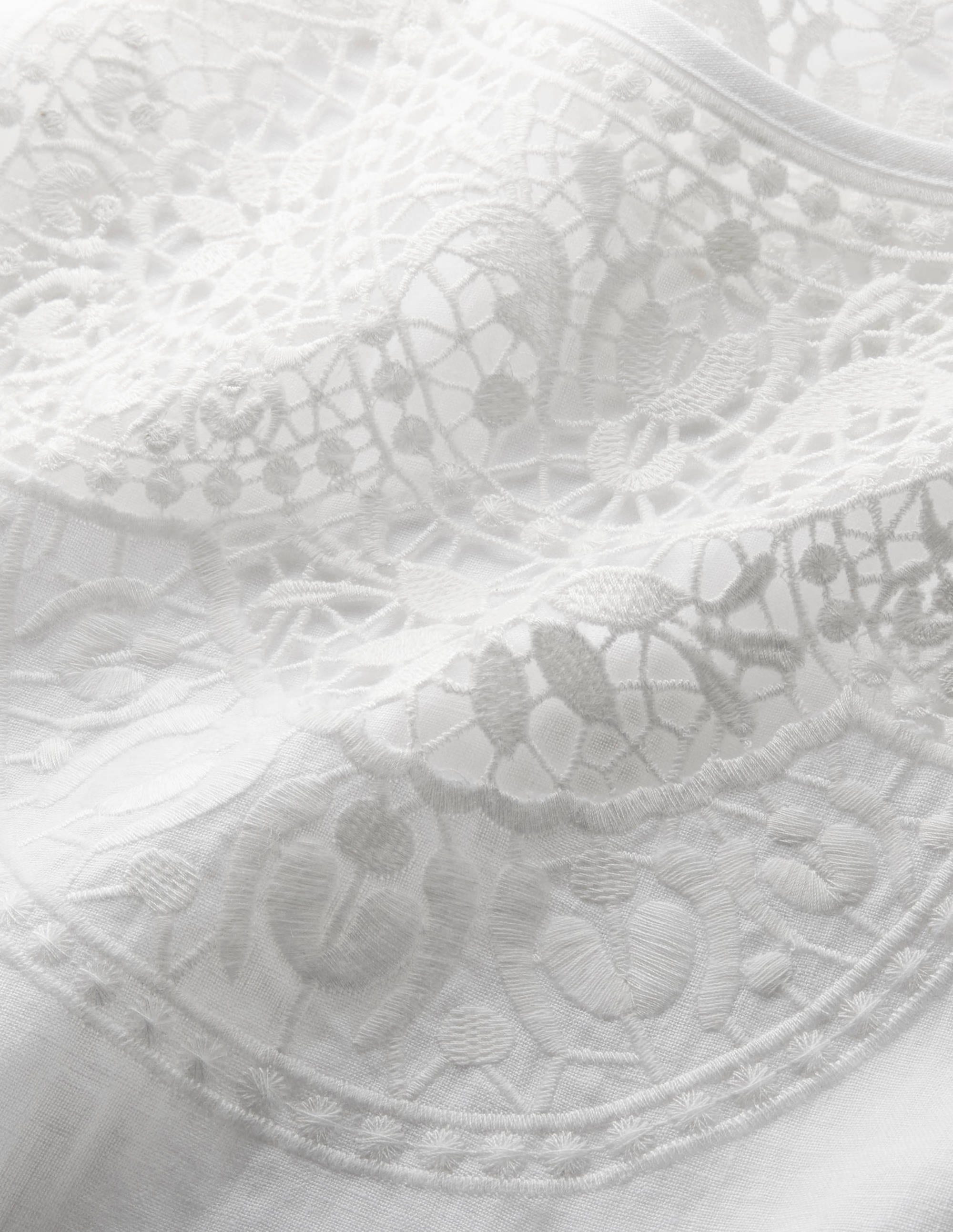Fleur Embroidered Linen Dress-White - Image 5