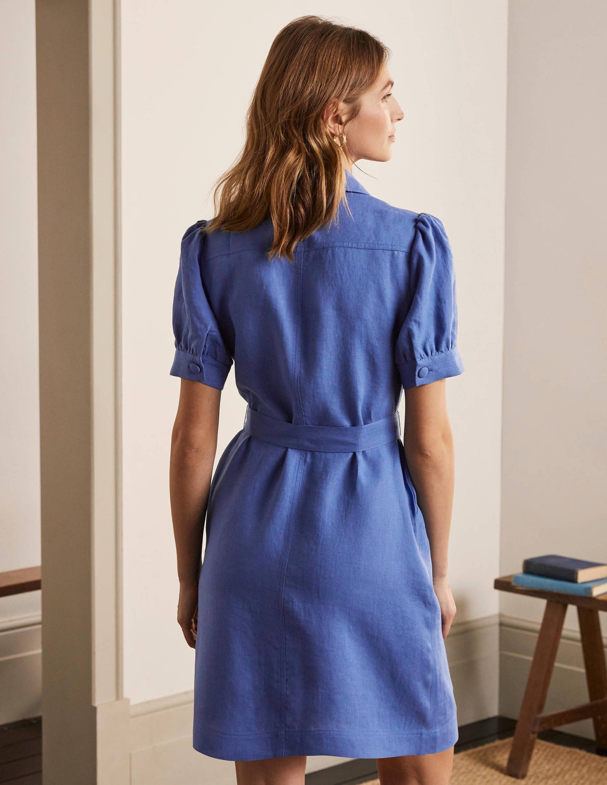 Carrie Linen Shirt Dress-Delave-3