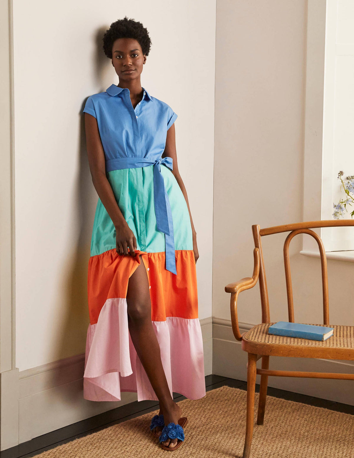Betty Maxi Shirt Dress-Marina - Image 5
