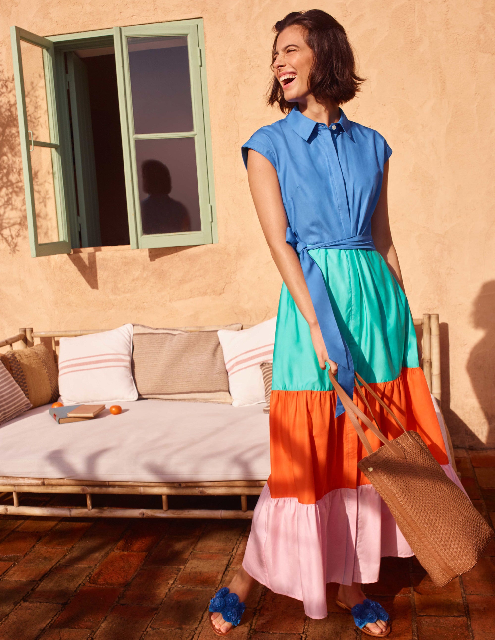 Betty Maxi Shirt Dress-Marina - Image 4