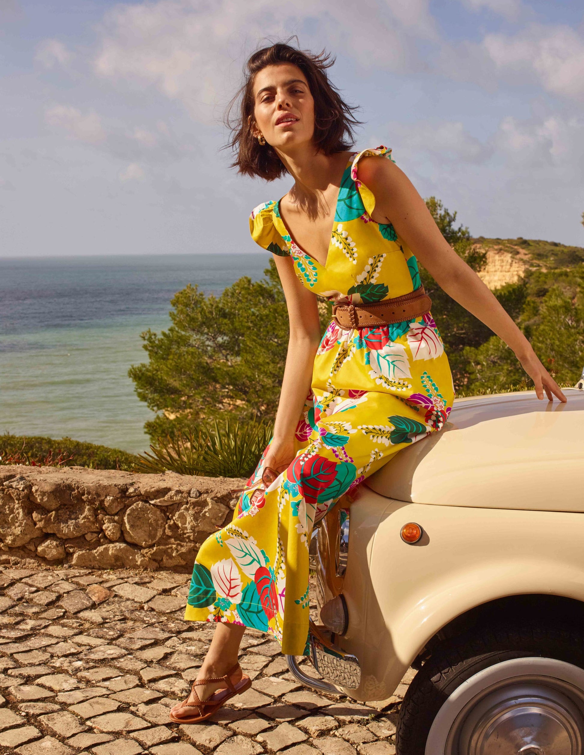 Andrea Frill Sleeve Maxi Dress-Daffodil, Holiday Tropic-4