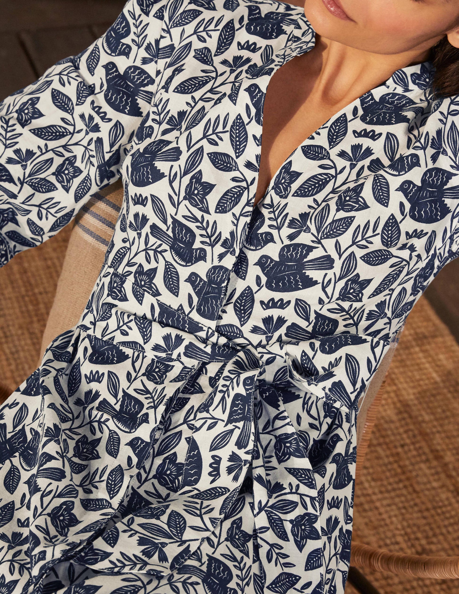 Addie Linen Midi Dress-Ivory, Meadow Flight-3