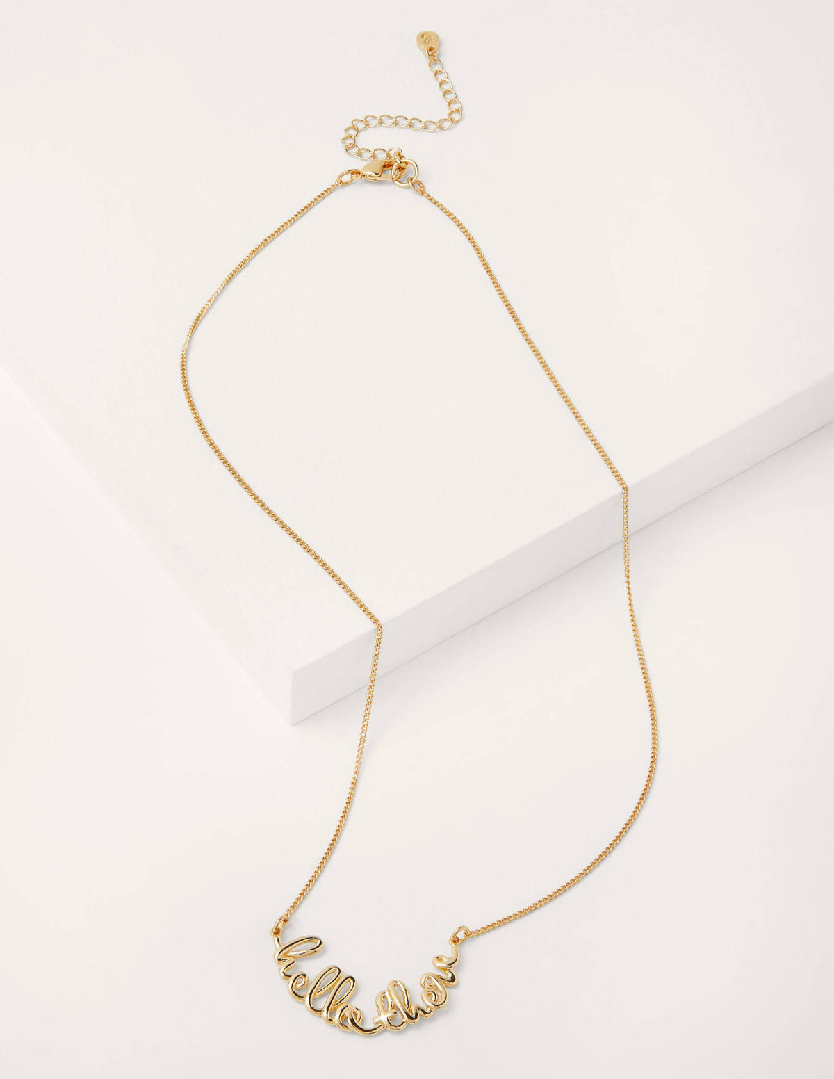Greeting Necklace-Gold Hello There-1