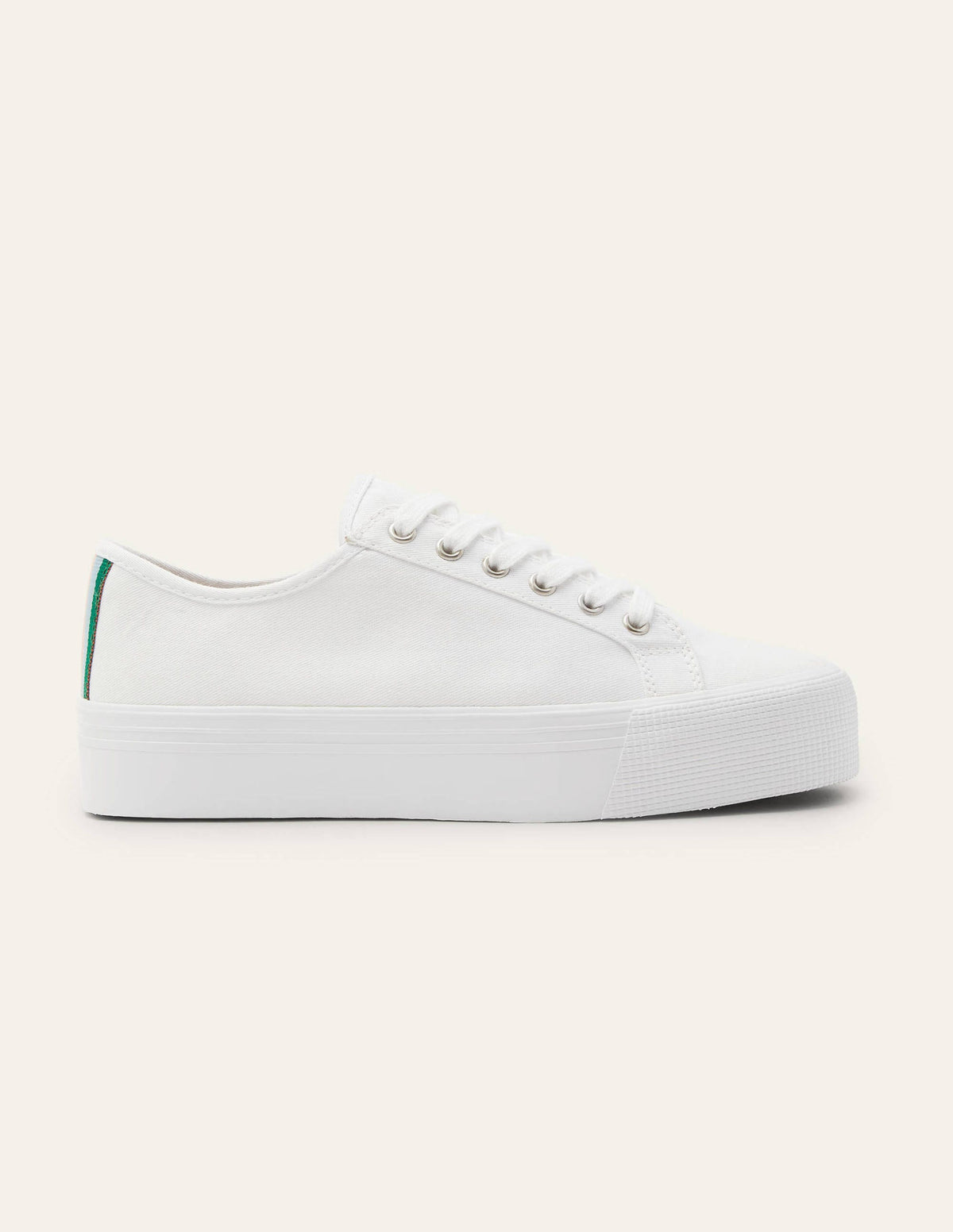 Canvas Flatform Plimsolls-White-2