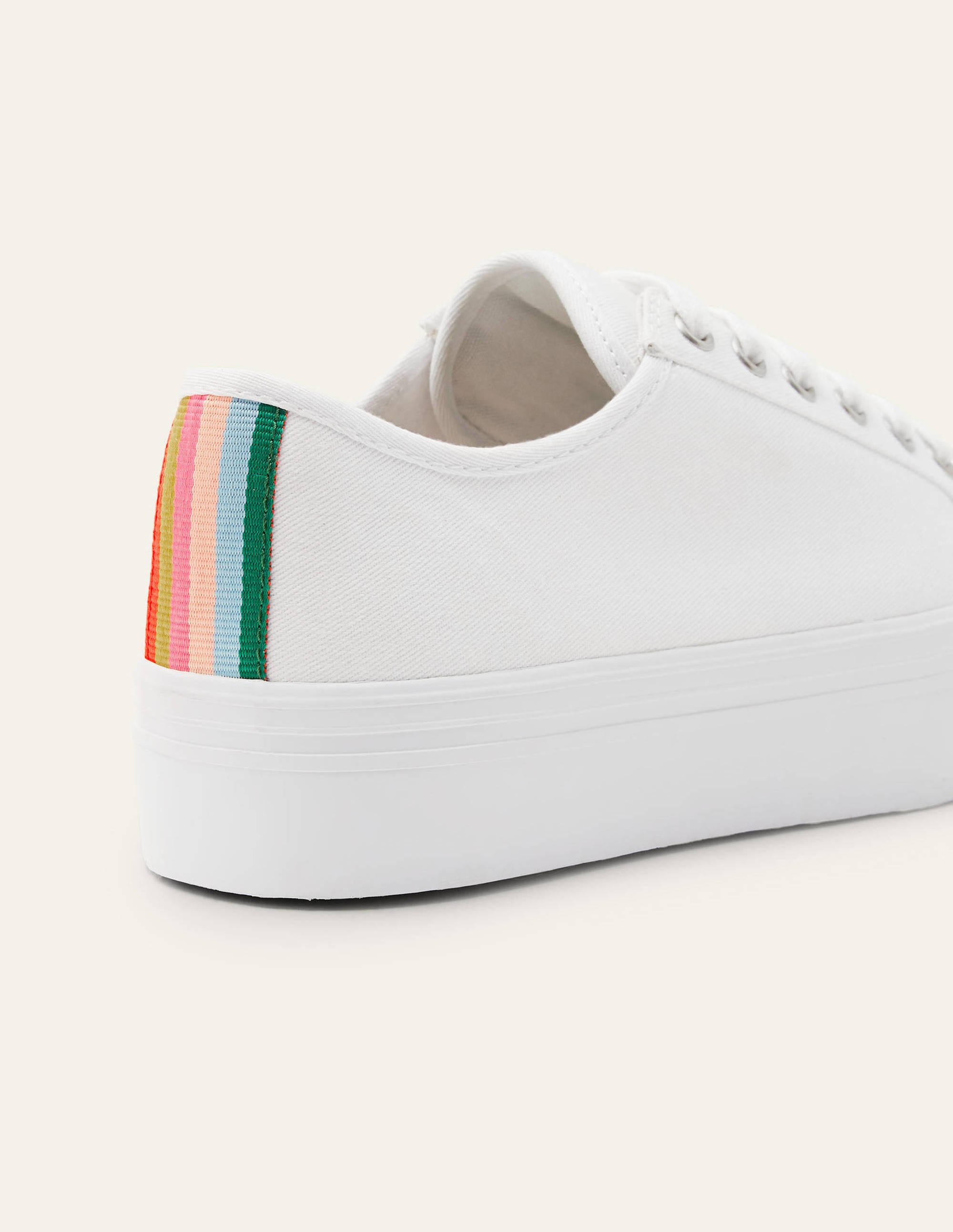 Canvas Flatform Plimsolls-White - Image 3