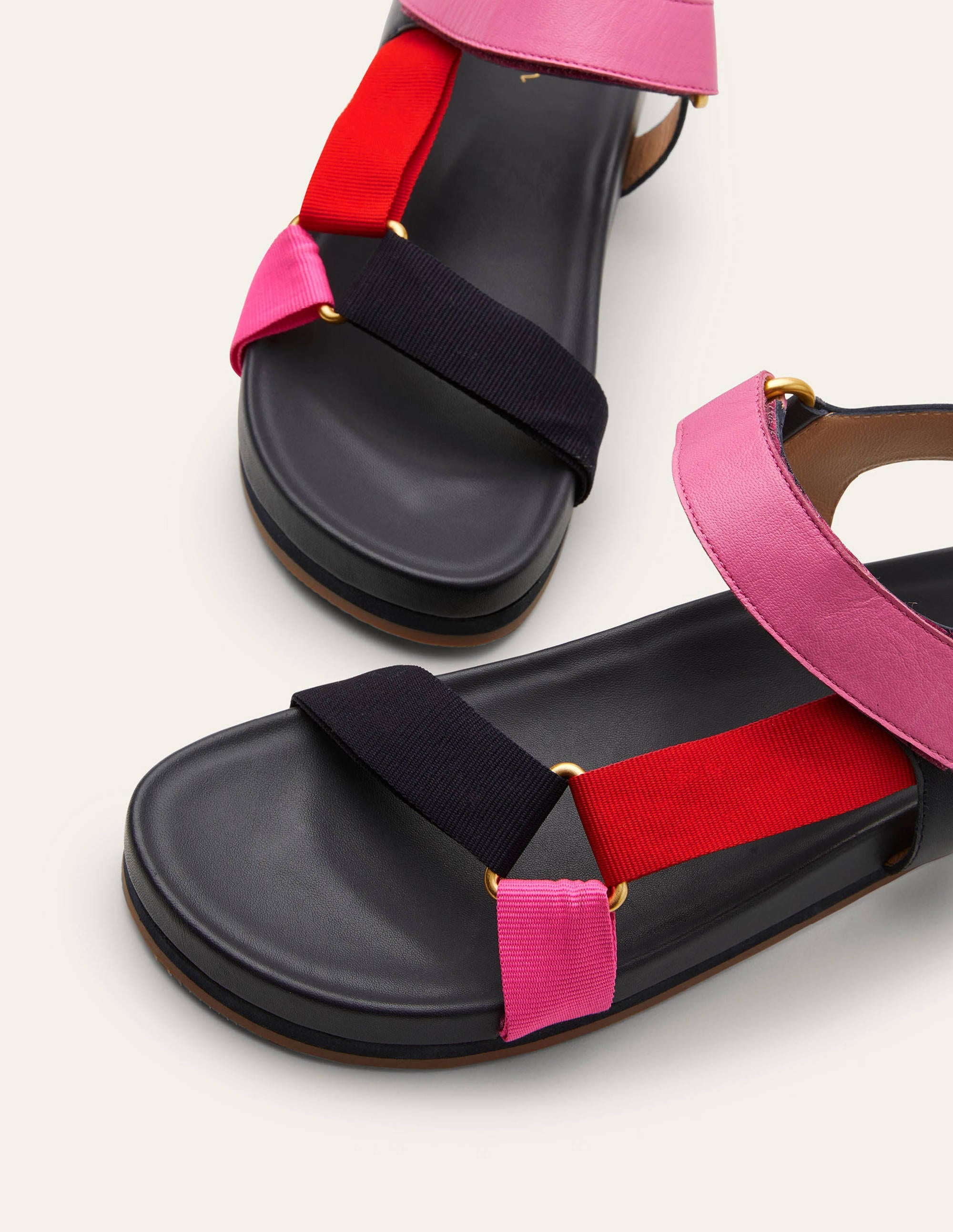 Colourblock Sandals-Navy Colourblock - Image 1