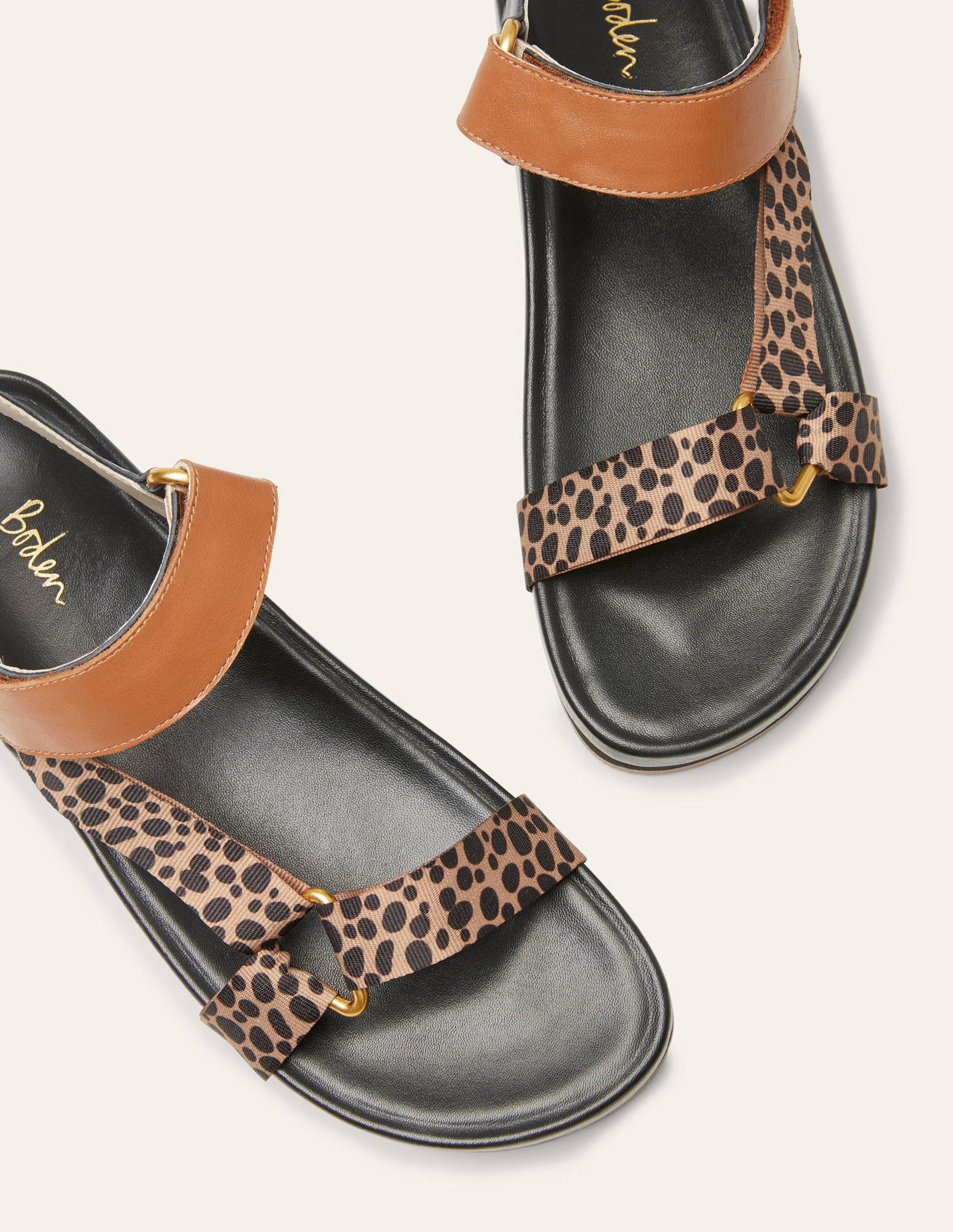 Colourblock Sandals-Leopard - Image 1