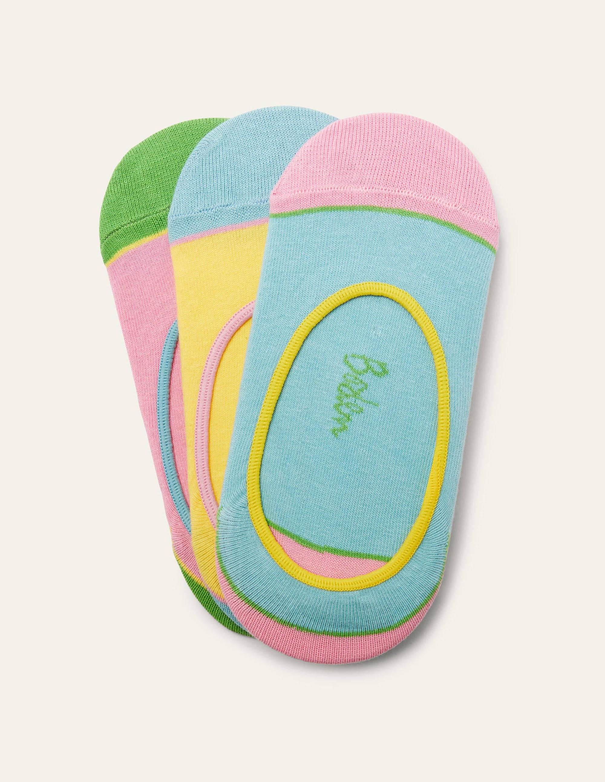 Three Pack Secret Socks-Colour Block Multi - Image 1