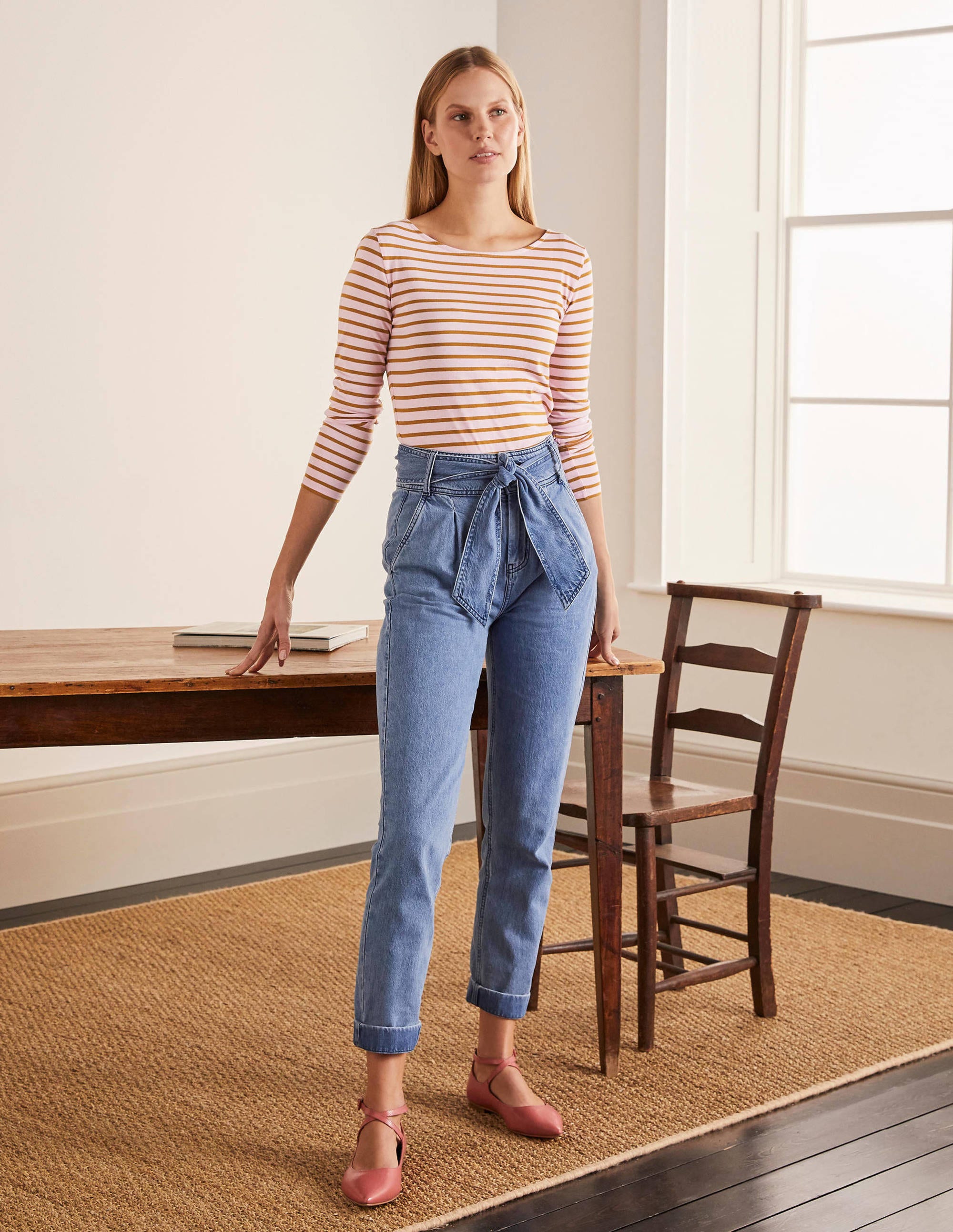 Long Sleeve Breton Top-Spring Blossom/ Frankincense - Image 2