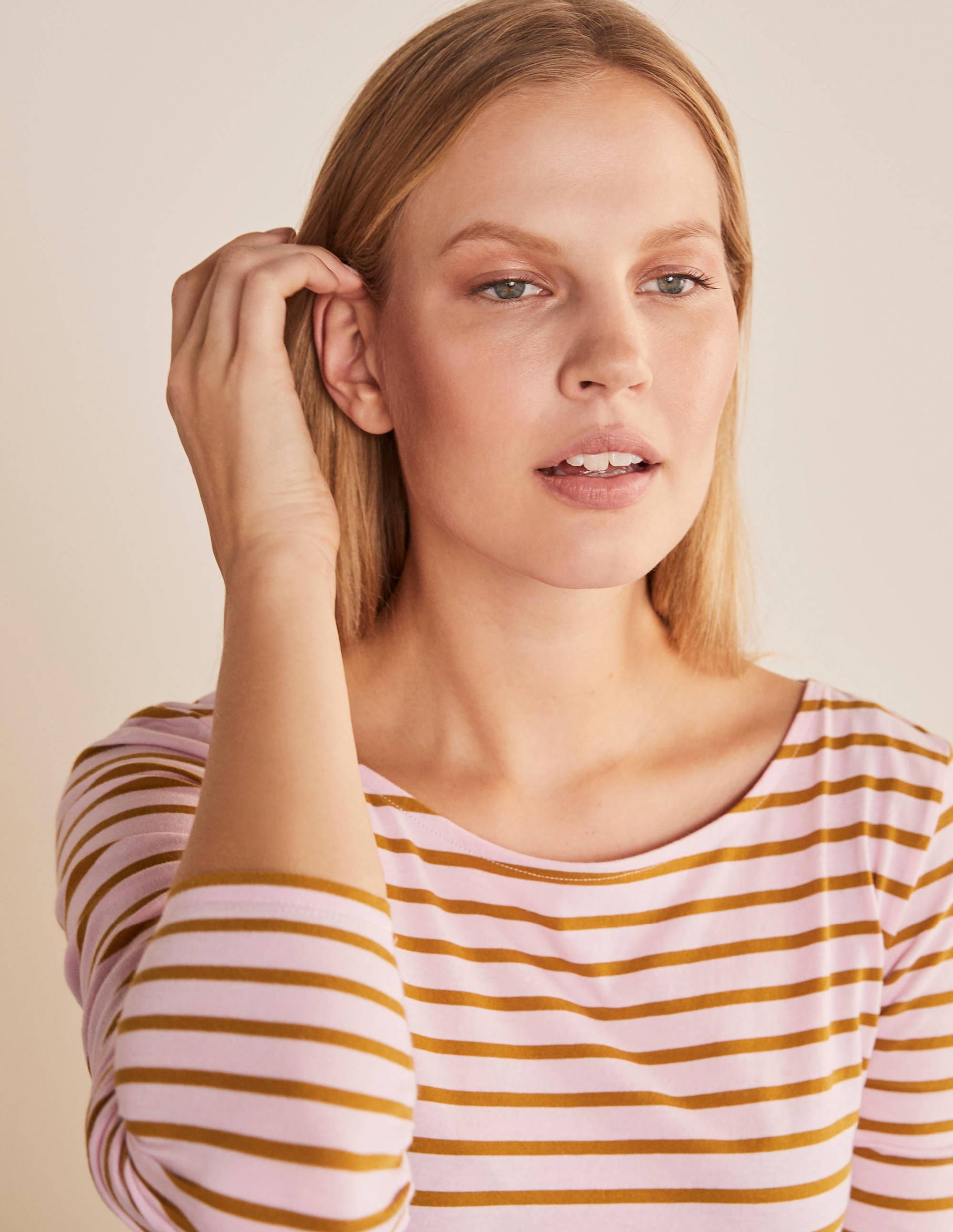 Long Sleeve Breton Top-Spring Blossom/ Frankincense - Image 4