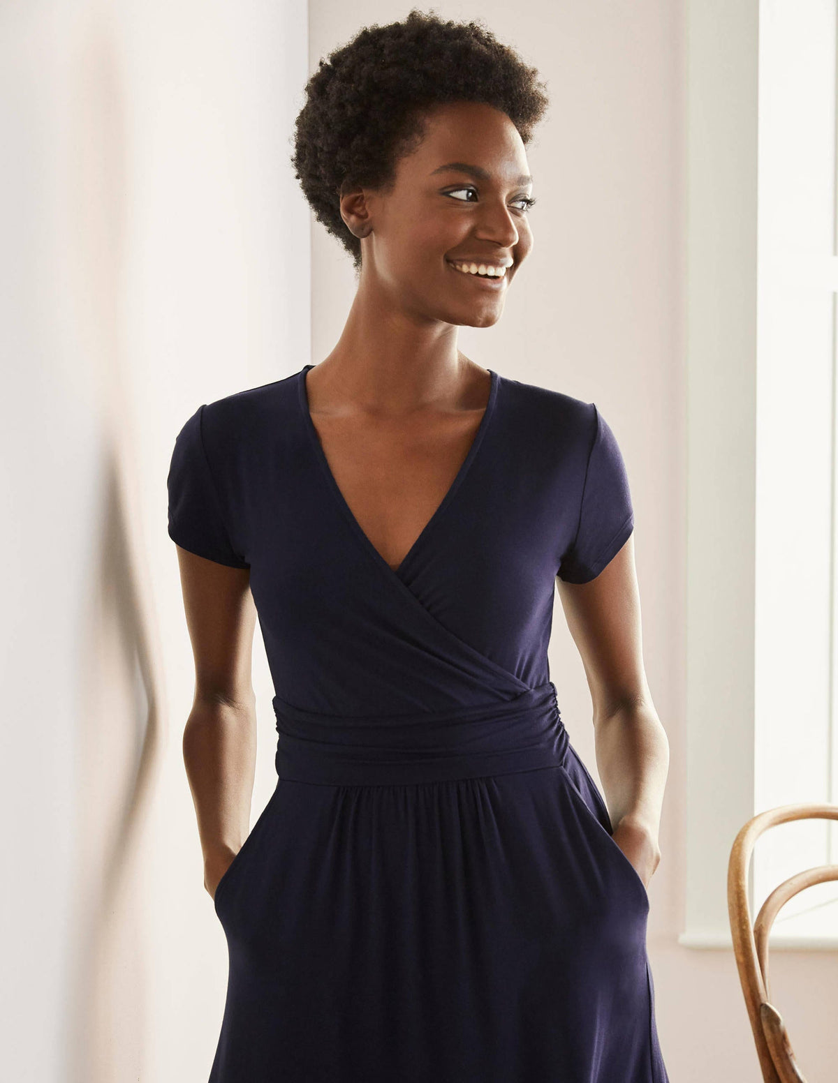 Lola Jersey Dress-Navy - Image 4