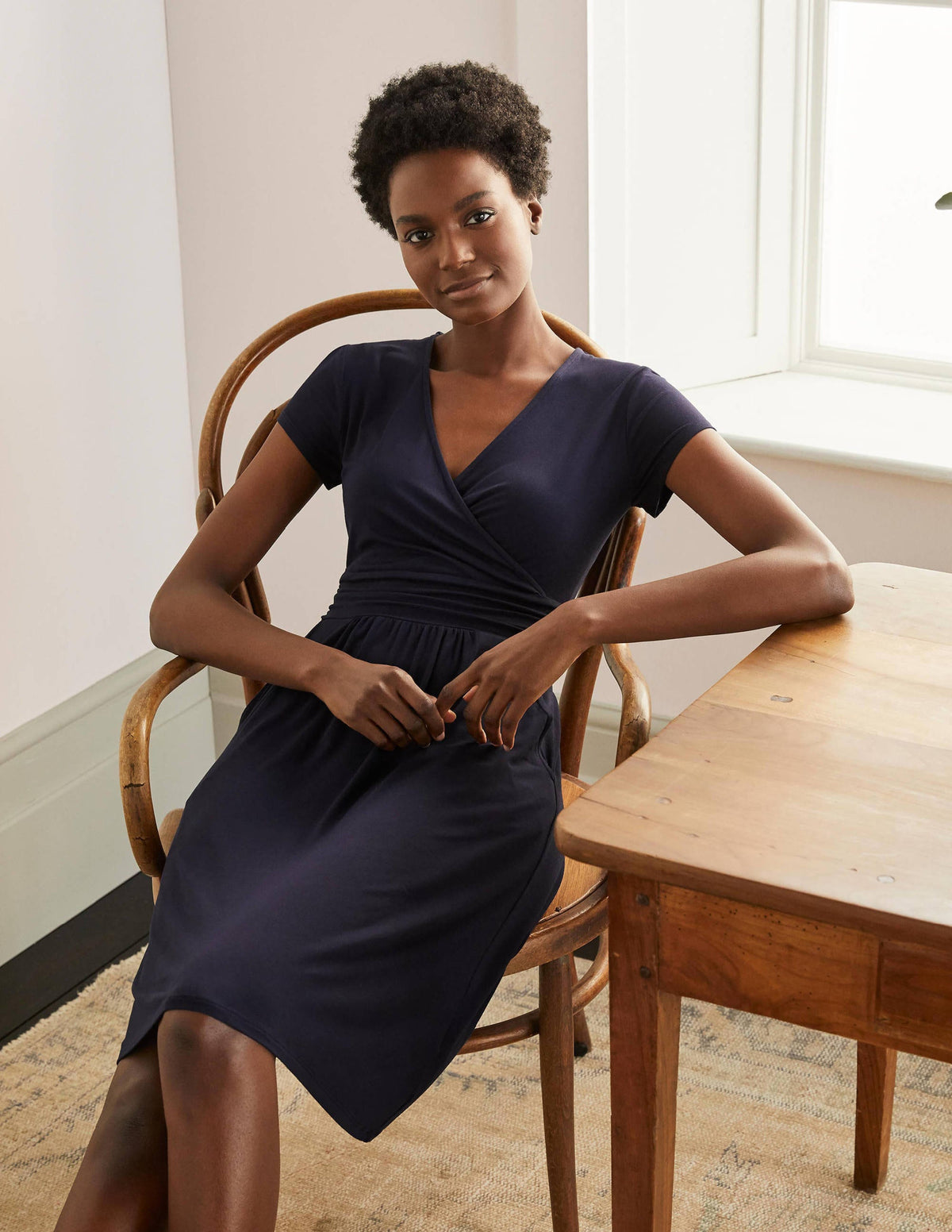 Lola Jersey Dress-Navy - Image 5
