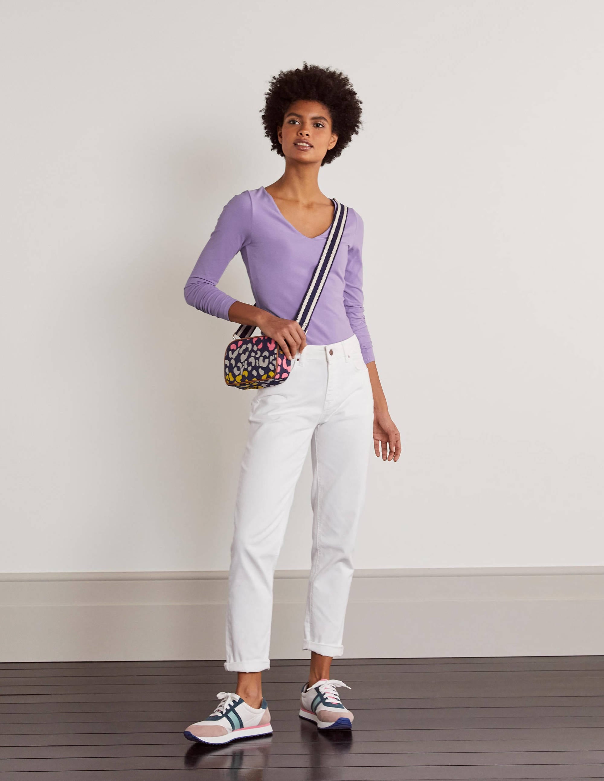 Double Layer V-neck Top-Cool Violet - Image 2