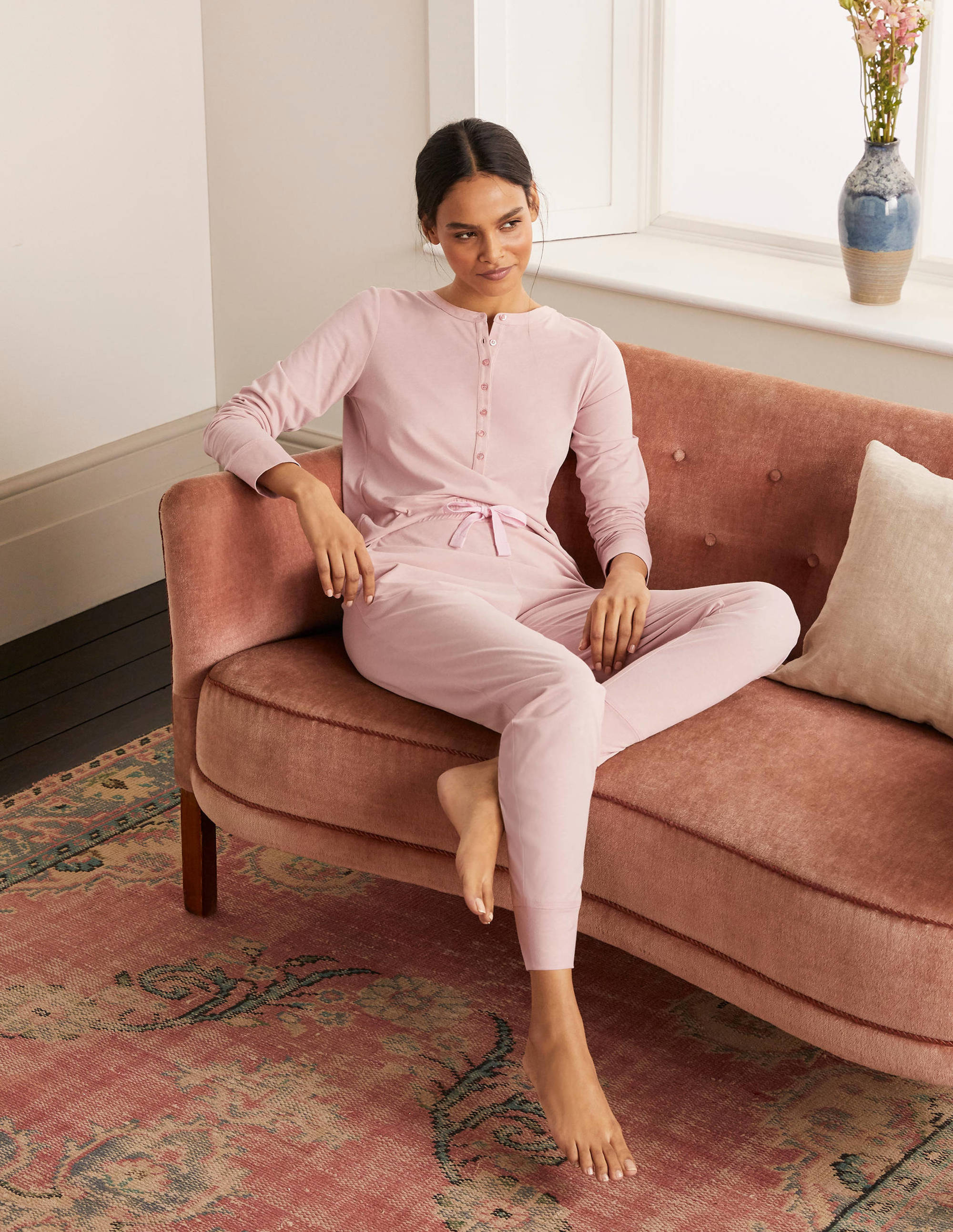 Alba Jersey Pajama Bottoms-Milkshake - Image 1