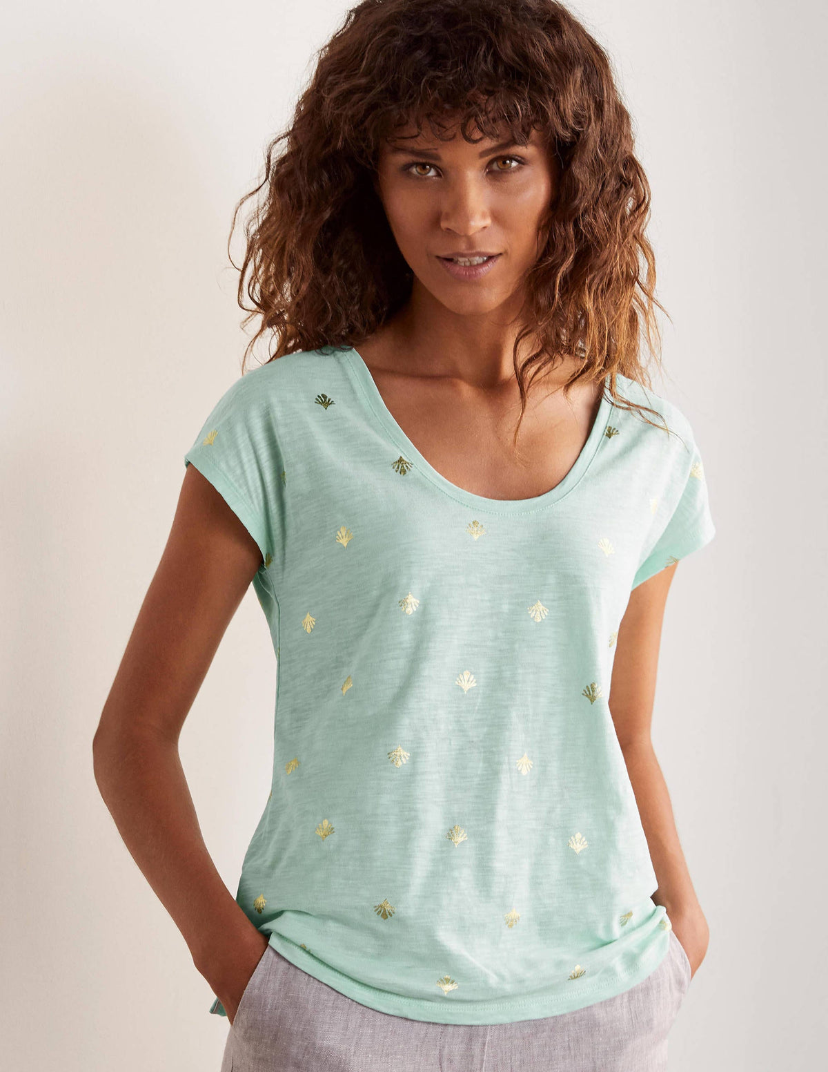 Fun Voop Tee-Spearmint, Coral Tile-1