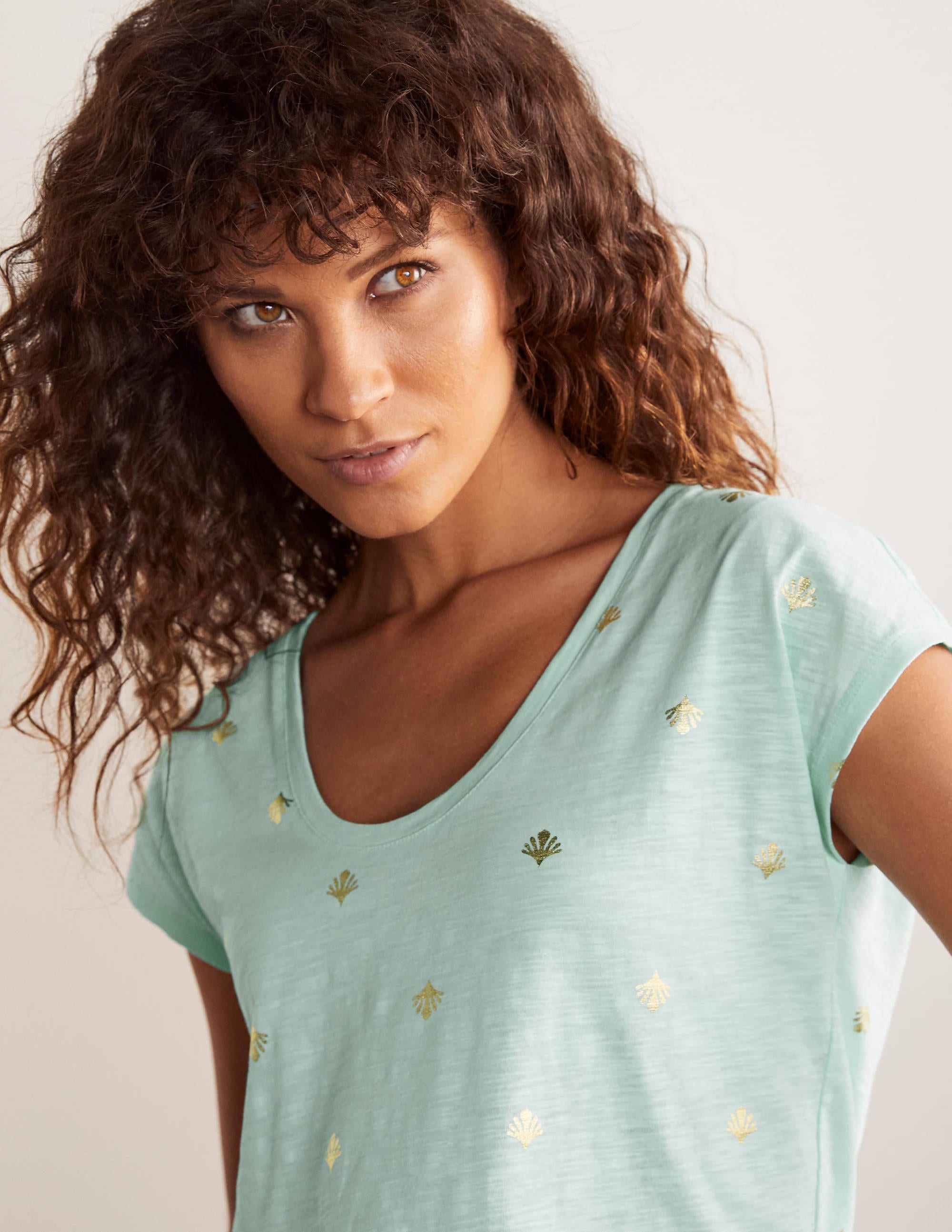 Fun Voop Tee-Spearmint, Coral Tile - Image 4