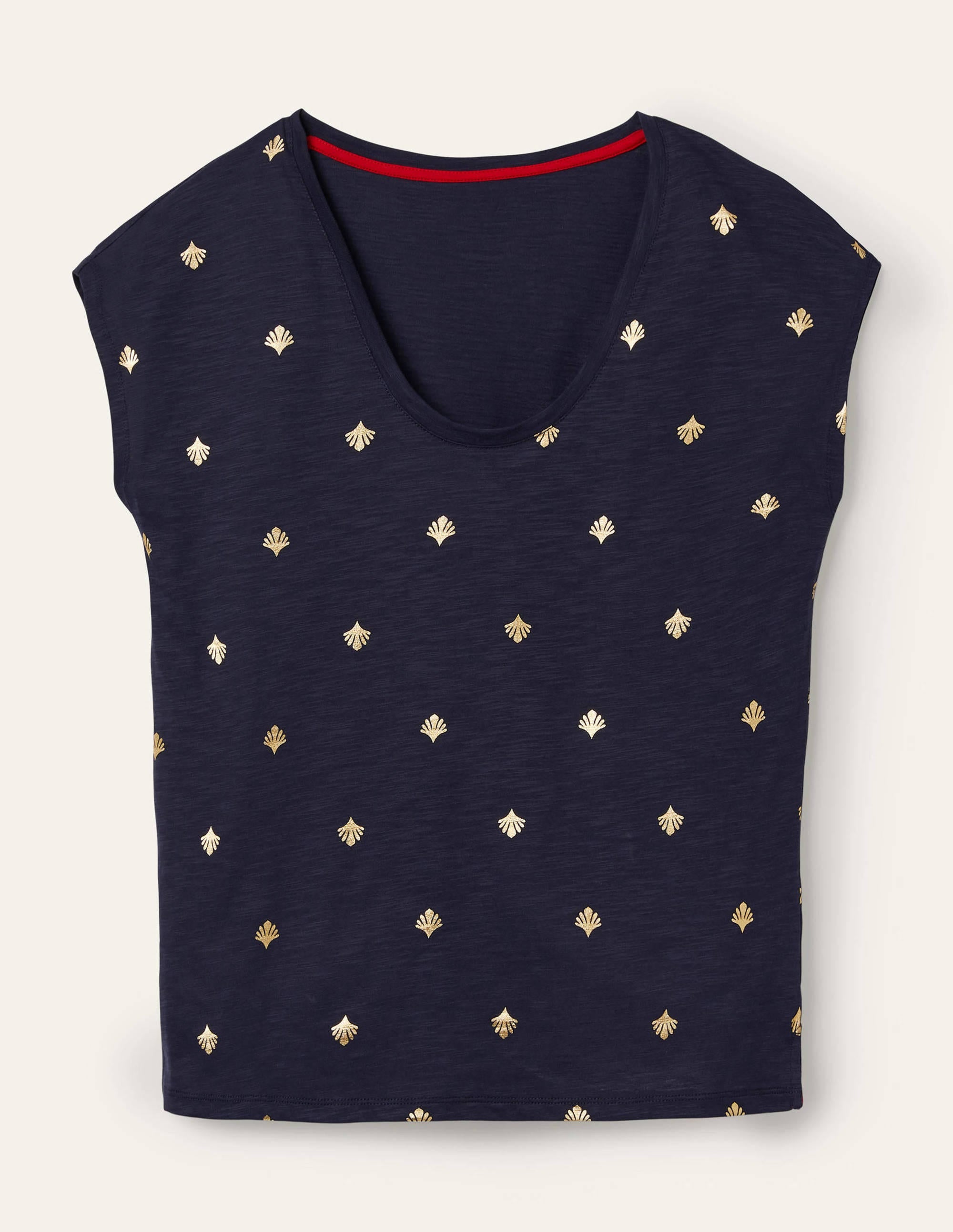 Fun Voop Tee-Navy, Coral Tile - Image 5
