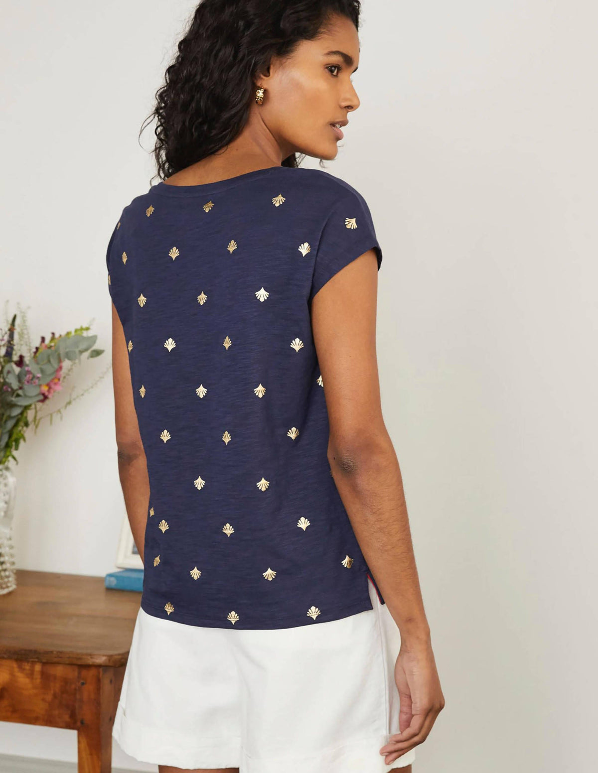 Fun Voop Tee-Navy, Coral Tile-3