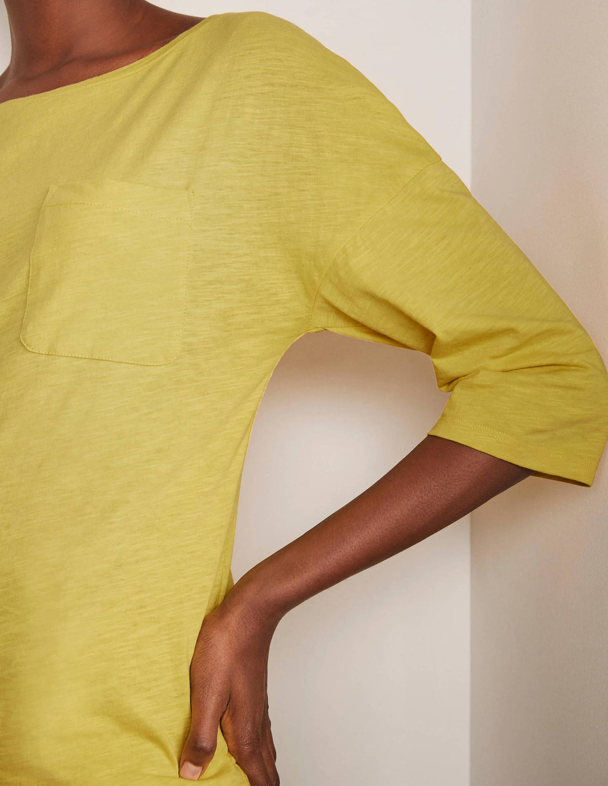 The Cotton Boxy Boatneck Tee-Pineapple-4